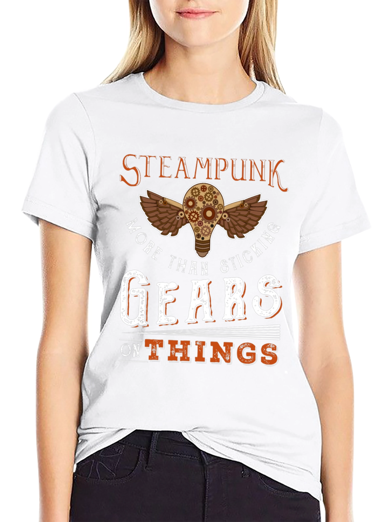 Black Steampunk Gears T-Shirt view 9