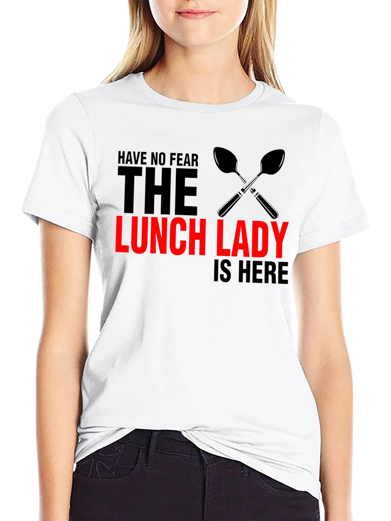 Black Lunch Lady T-Shirt - Funny Kitchen Staff Apparel view 9