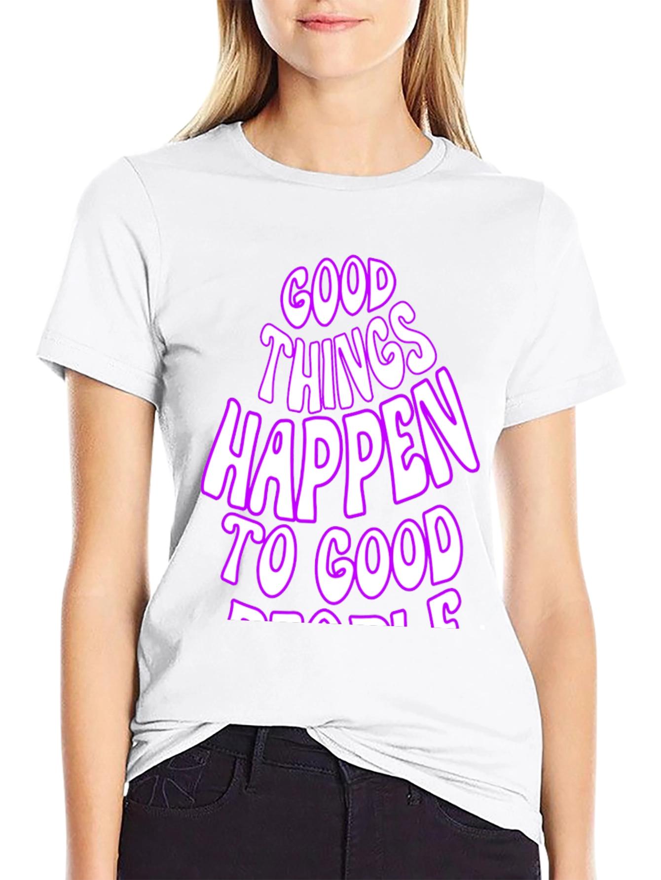 Black Good Things Happen T-Shirt - Black Casual Tee view 9