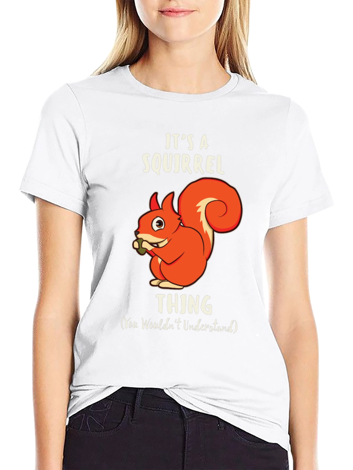 Black It's A Squirrel Thing Graphic Tee view 9