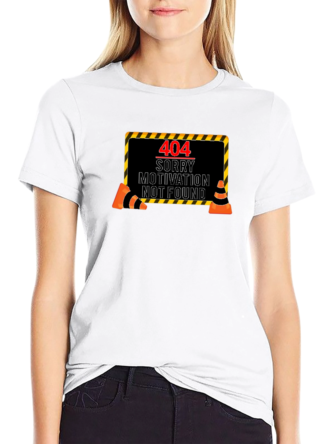 Black 404 Motivation Not Found Black Graphic Tee view 9