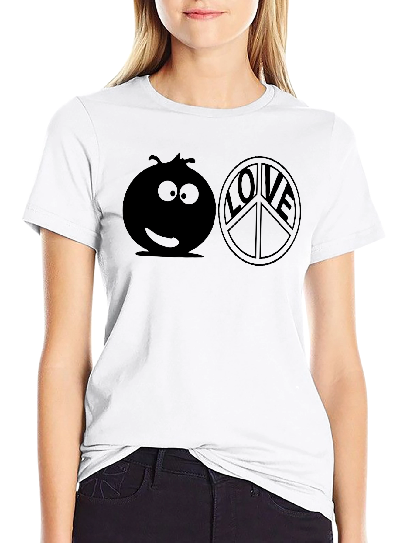 Black Peace, Love, and Berries T-Shirt view 9