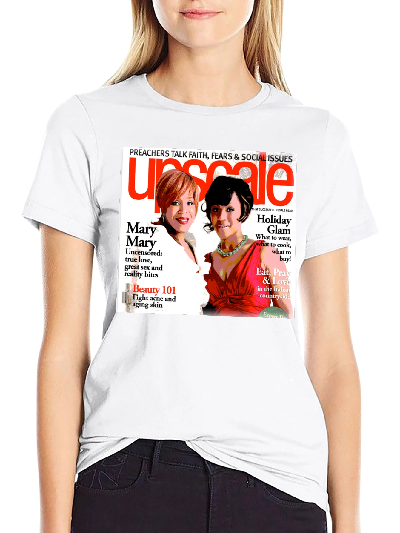 Black Upscale Magazine Graphic T-Shirt view 9