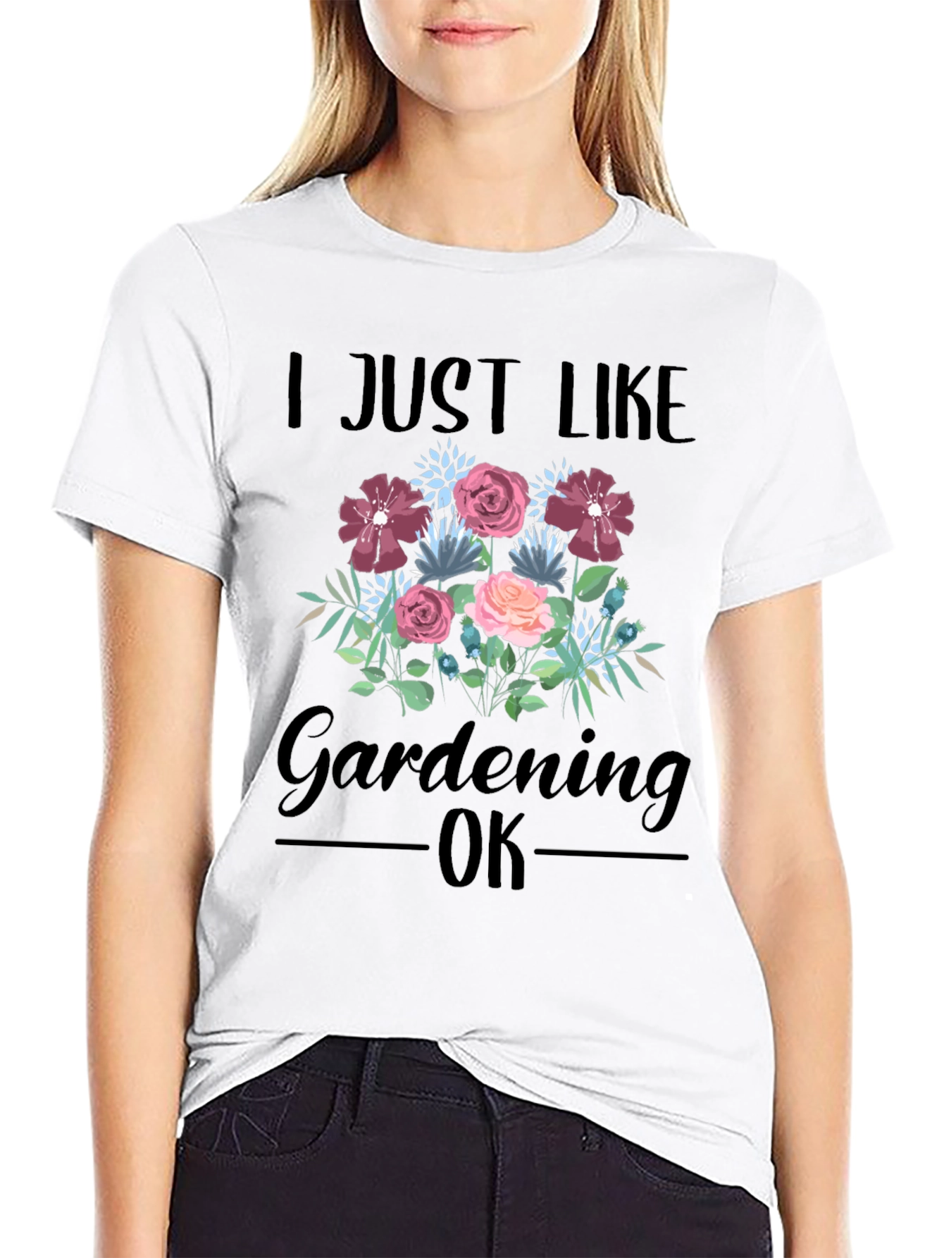 Black I Just Like Gardening OK T-Shirt view 9