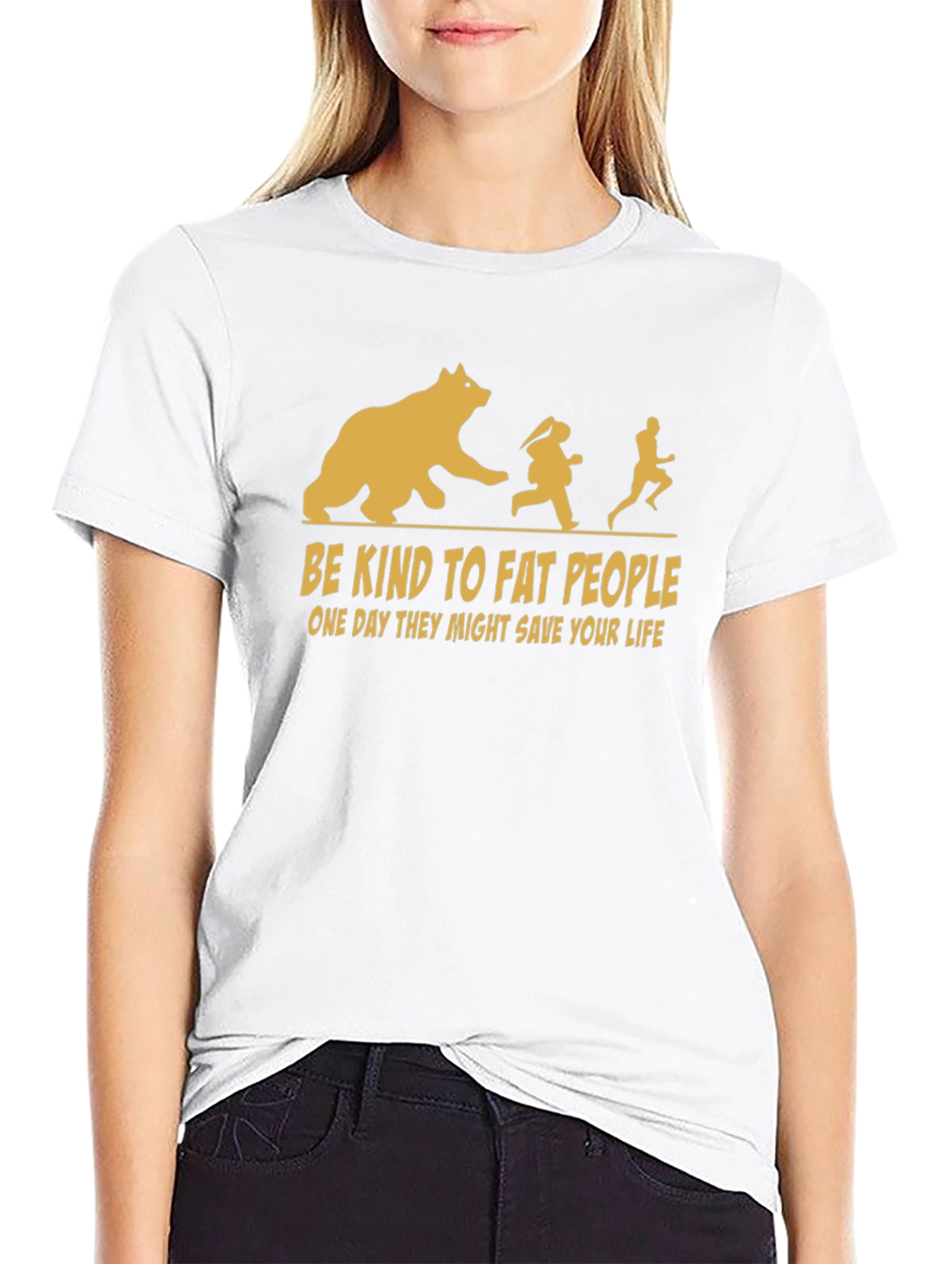 Black Be Kind To Fat People T-Shirt view 9