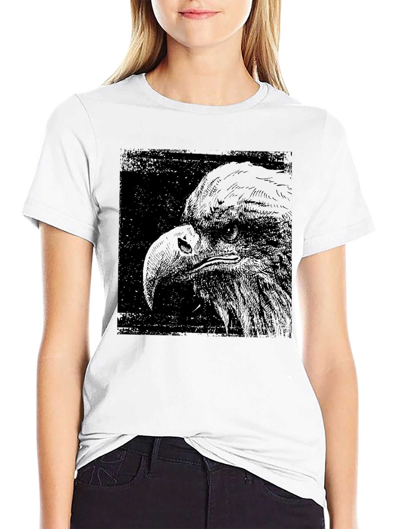 Black Eagle Graphic Print Black T-Shirt view 9