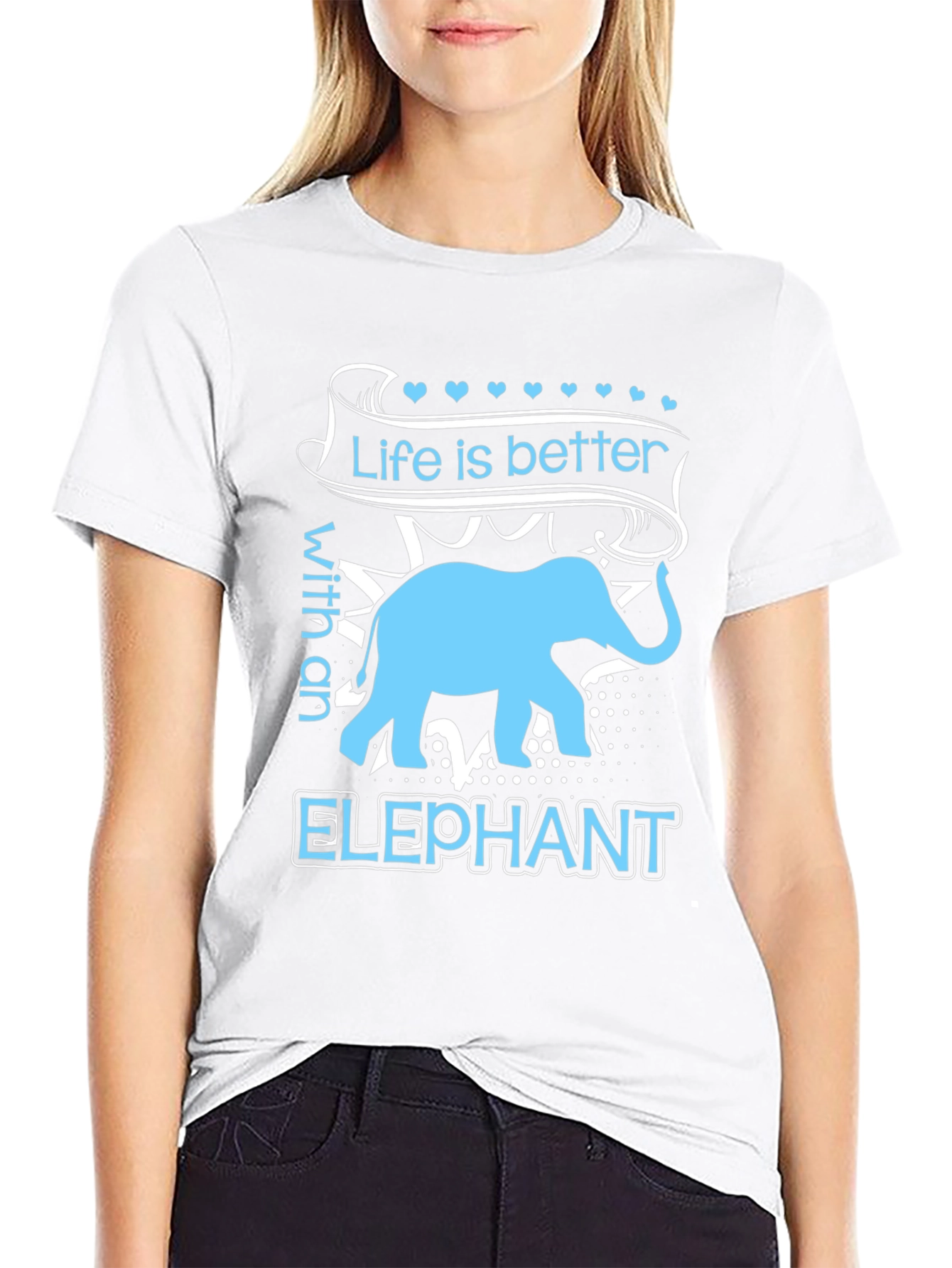Black Elephant Lover T-Shirt - Life is Better Tee view 9