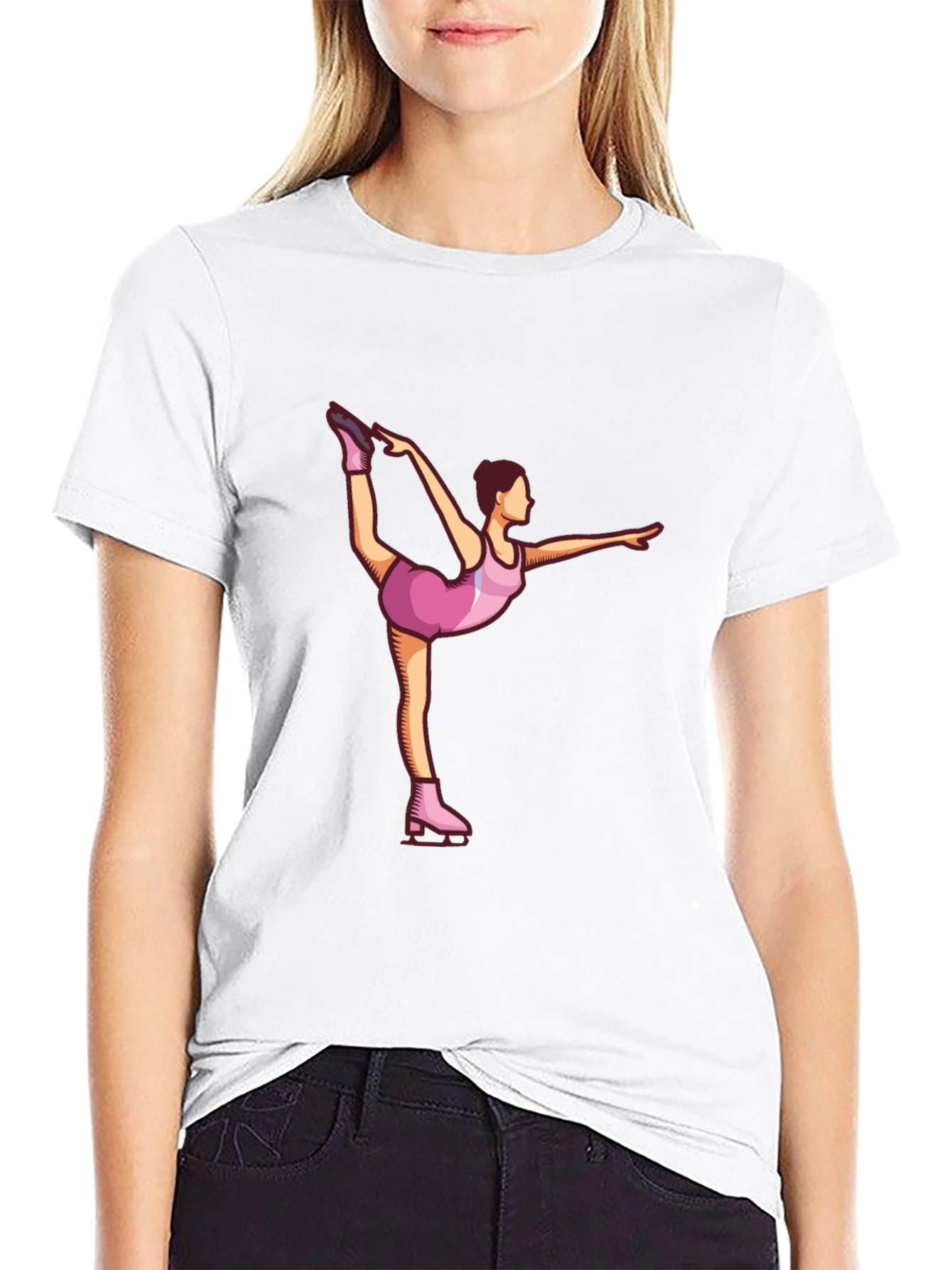 Black Figure Skating Graphic Tee view 9