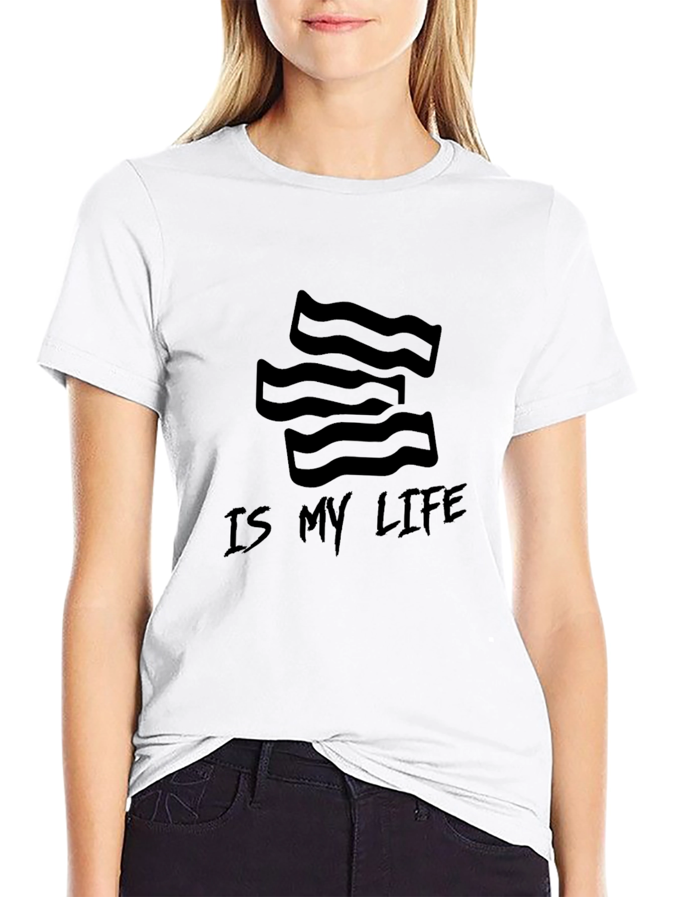 Black Bacon is My Life Graphic Tee view 9