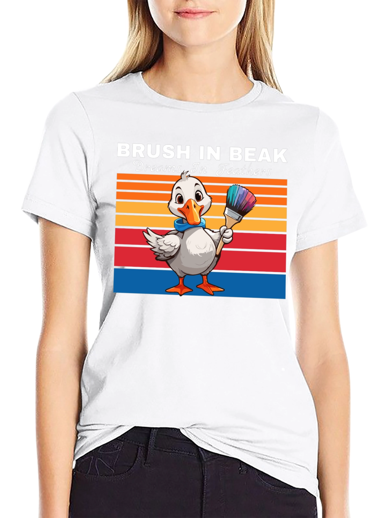 Black Brush in Beak T-shirt view 9