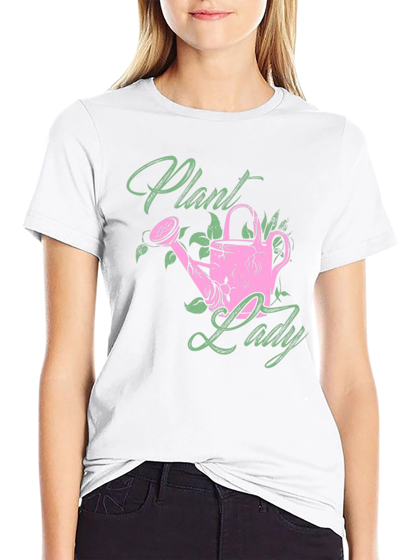 Black Plant Lady T-Shirt - Gardening Gift view 9