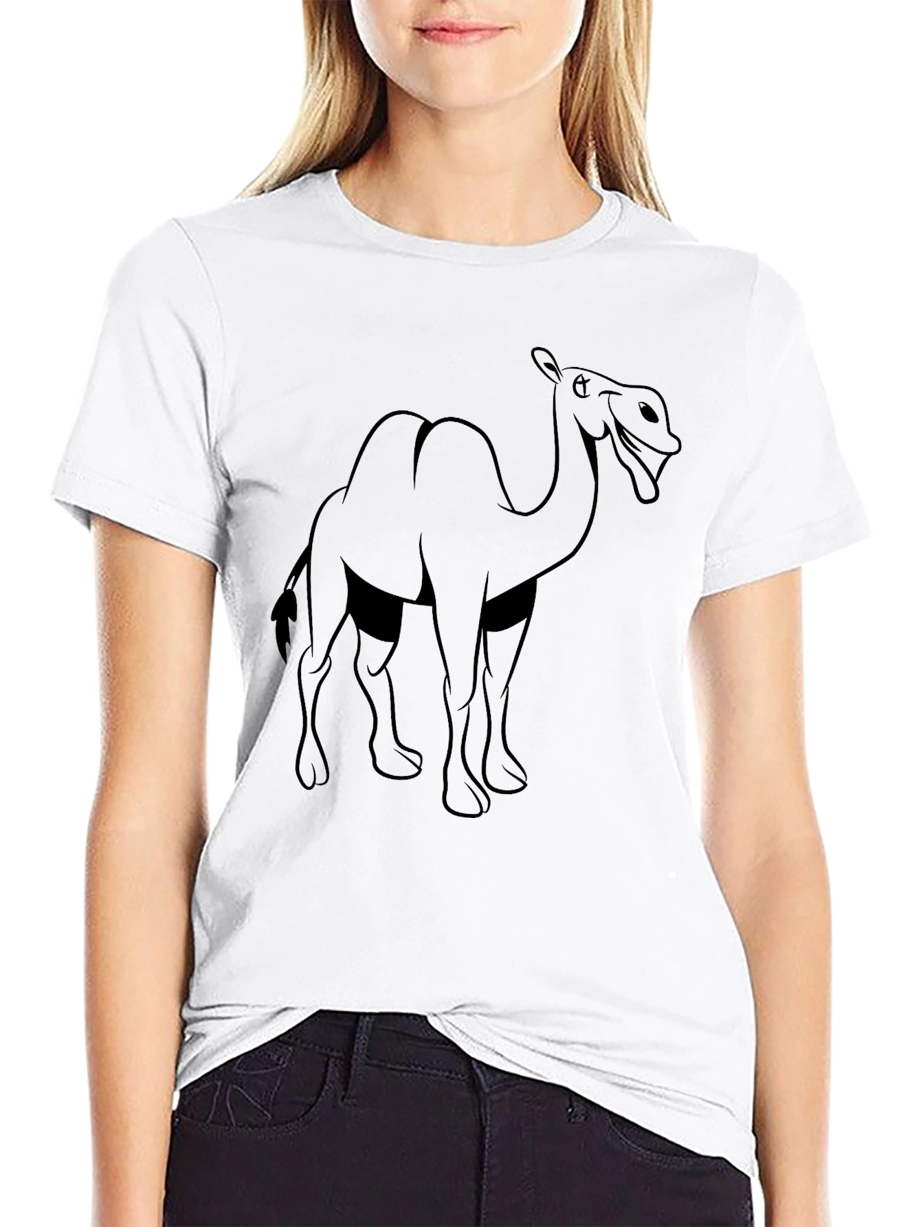 Black Camel Graphic T-Shirt - Black Cotton Tee view 9