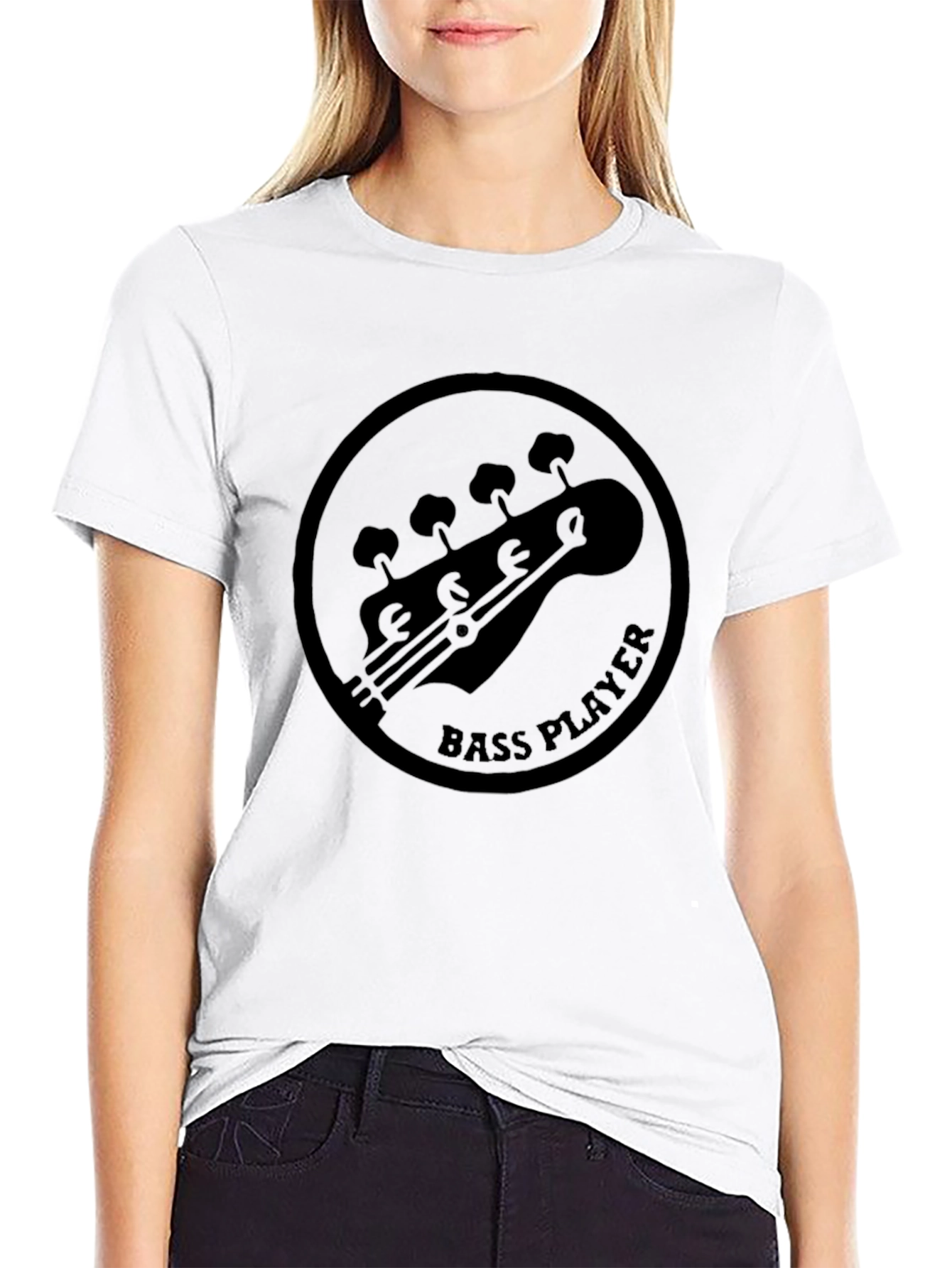 Black Bass Player Black Graphic Tee view 9