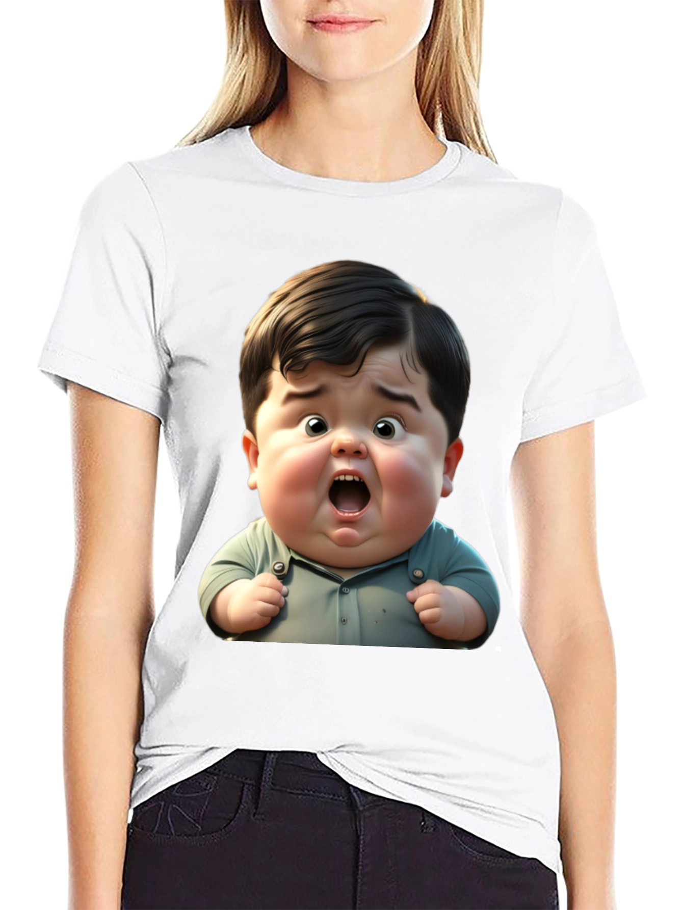 Black Funny Baby Graphic Black T-Shirt view 9