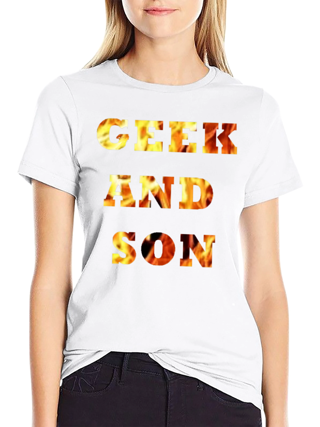 Black Geek and Son Flaming Graphic Tee - Black view 9