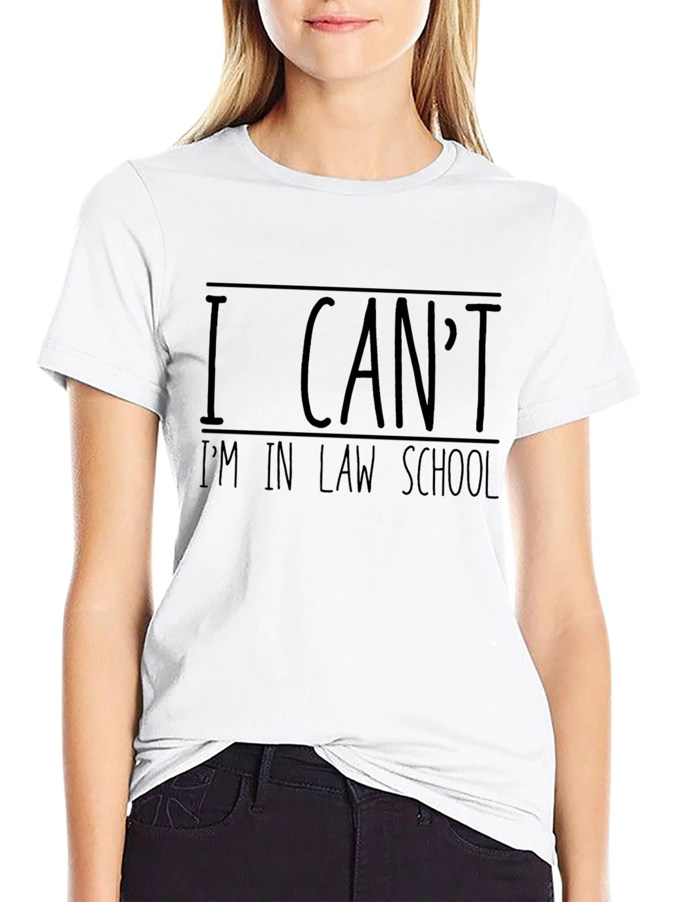 Black I Can't I'm in Law School T-Shirt - Funny Law Student Tee view 9