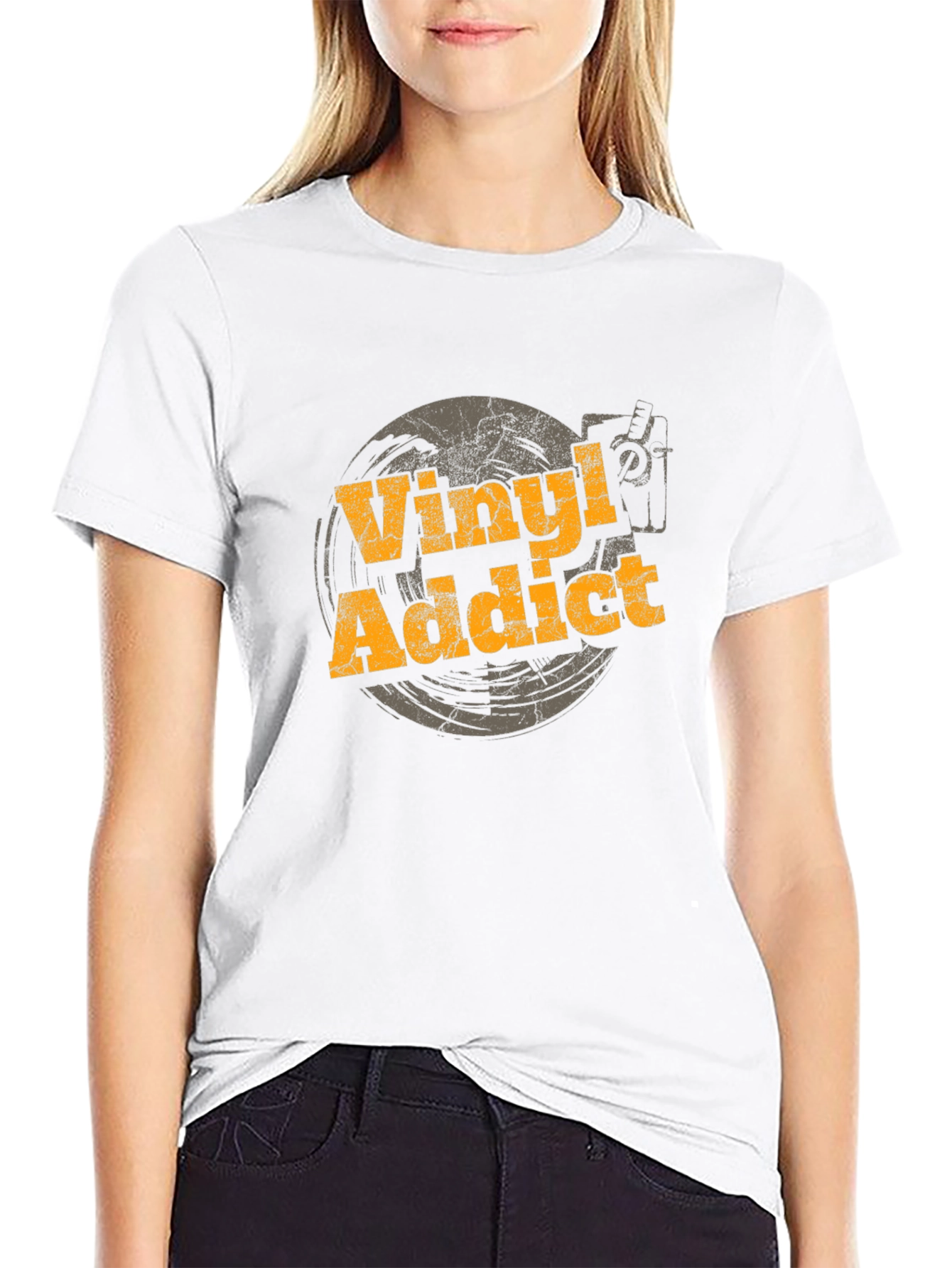 Black Vinyl Addict Black T-Shirt view 9