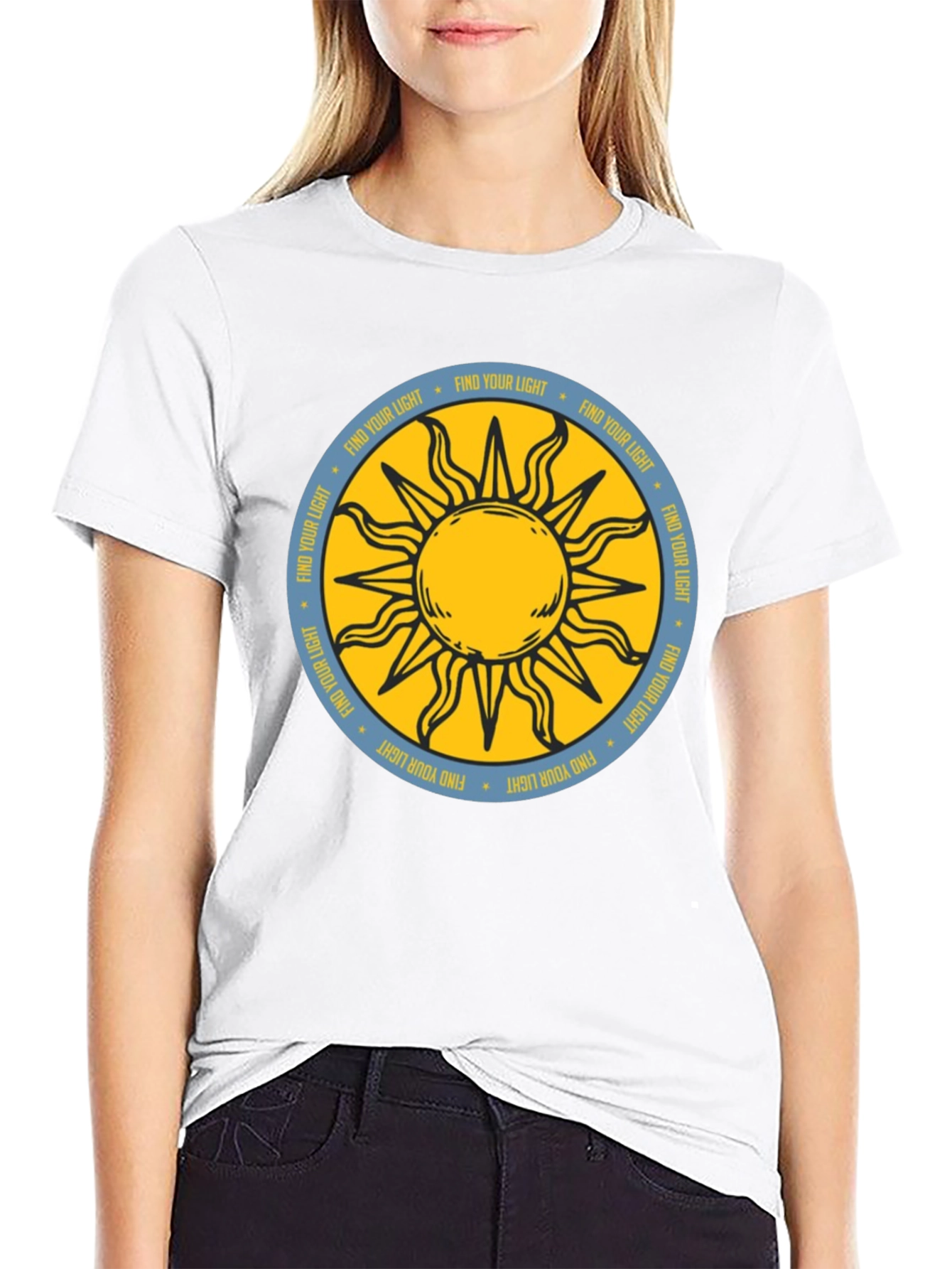 Black Find Your Light Sun Graphic Tee view 9
