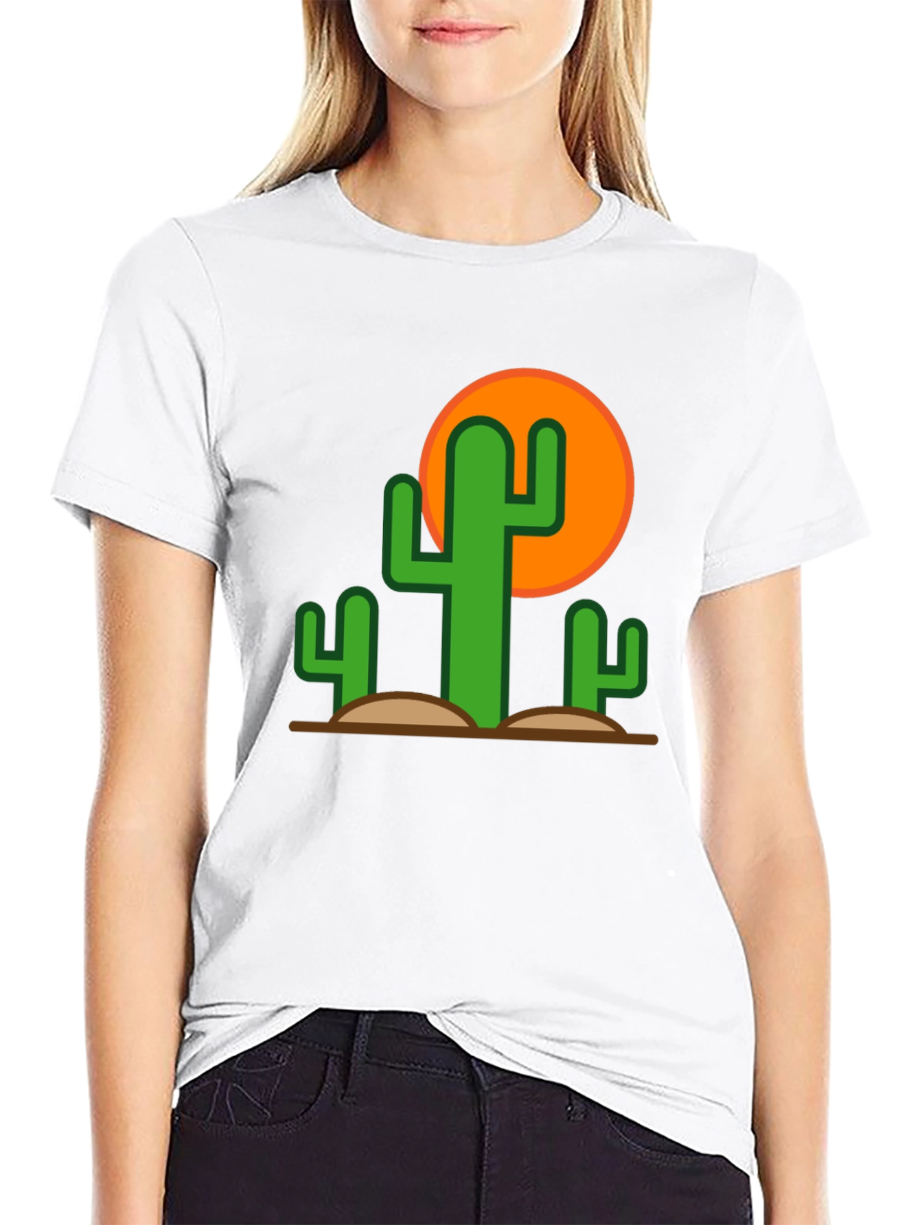 Black Desert Cactus Graphic Tee - Black Cotton T-Shirt view 9