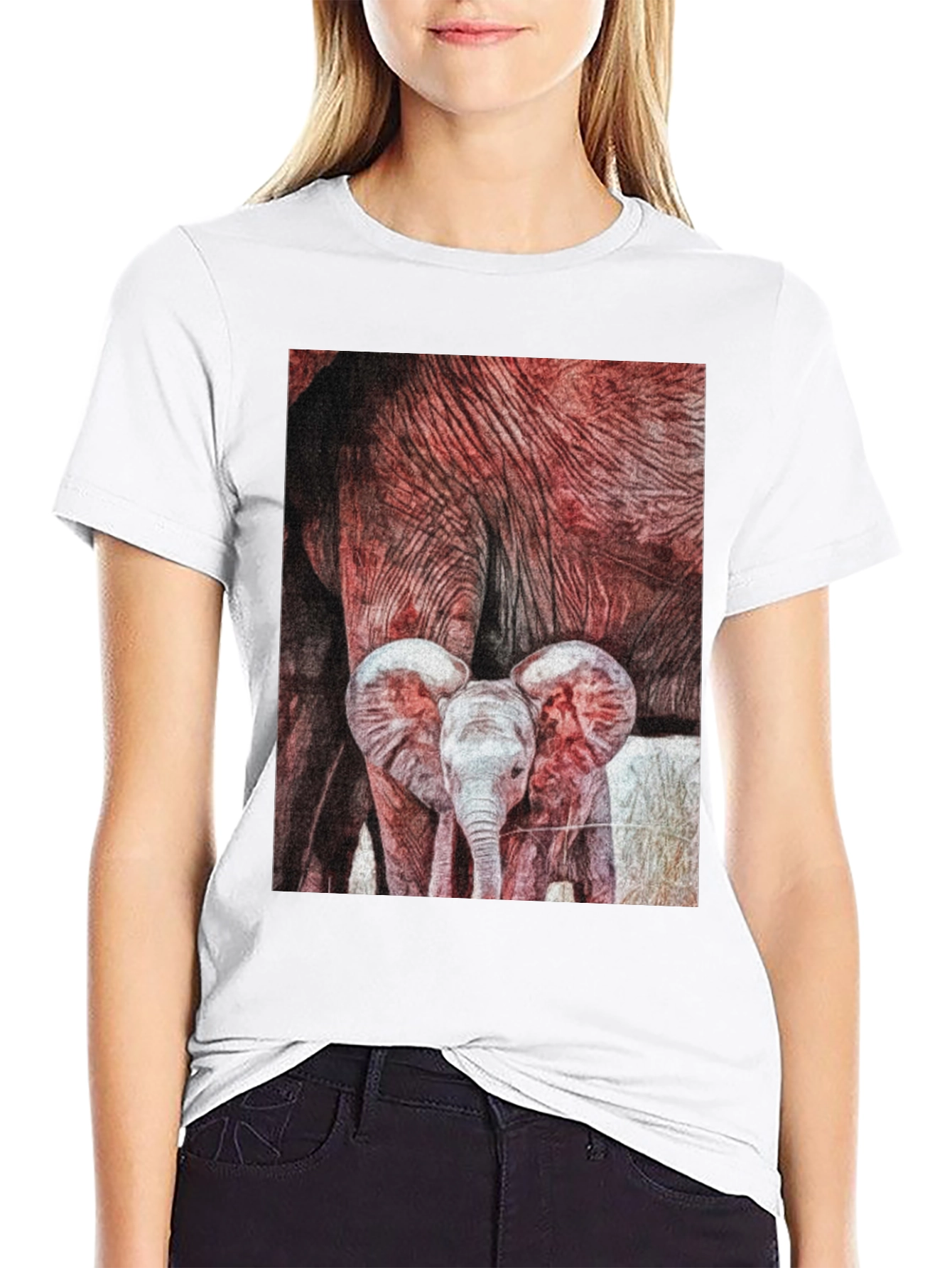 Black Elephant Family Graphic Tee view 9