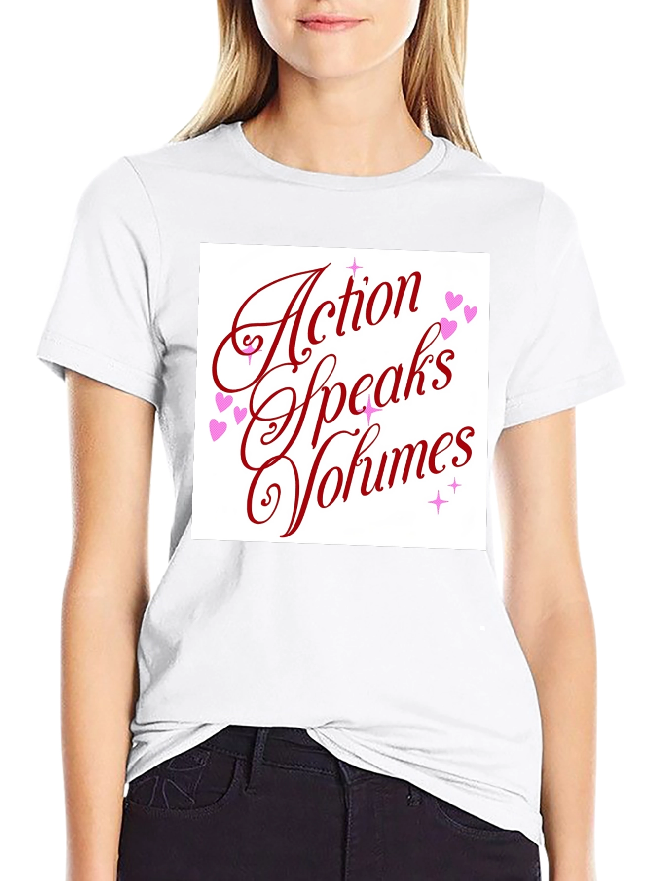 Black Action Speaks Volumes Graphic Tee - Unisex view 9