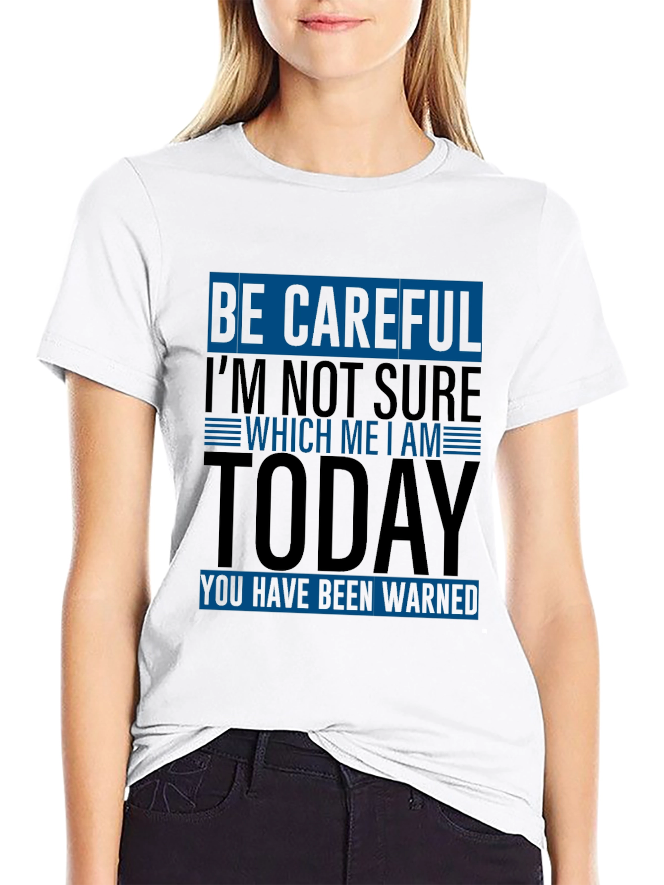 Black Funny Warning T-Shirt - Be Careful Today view 9