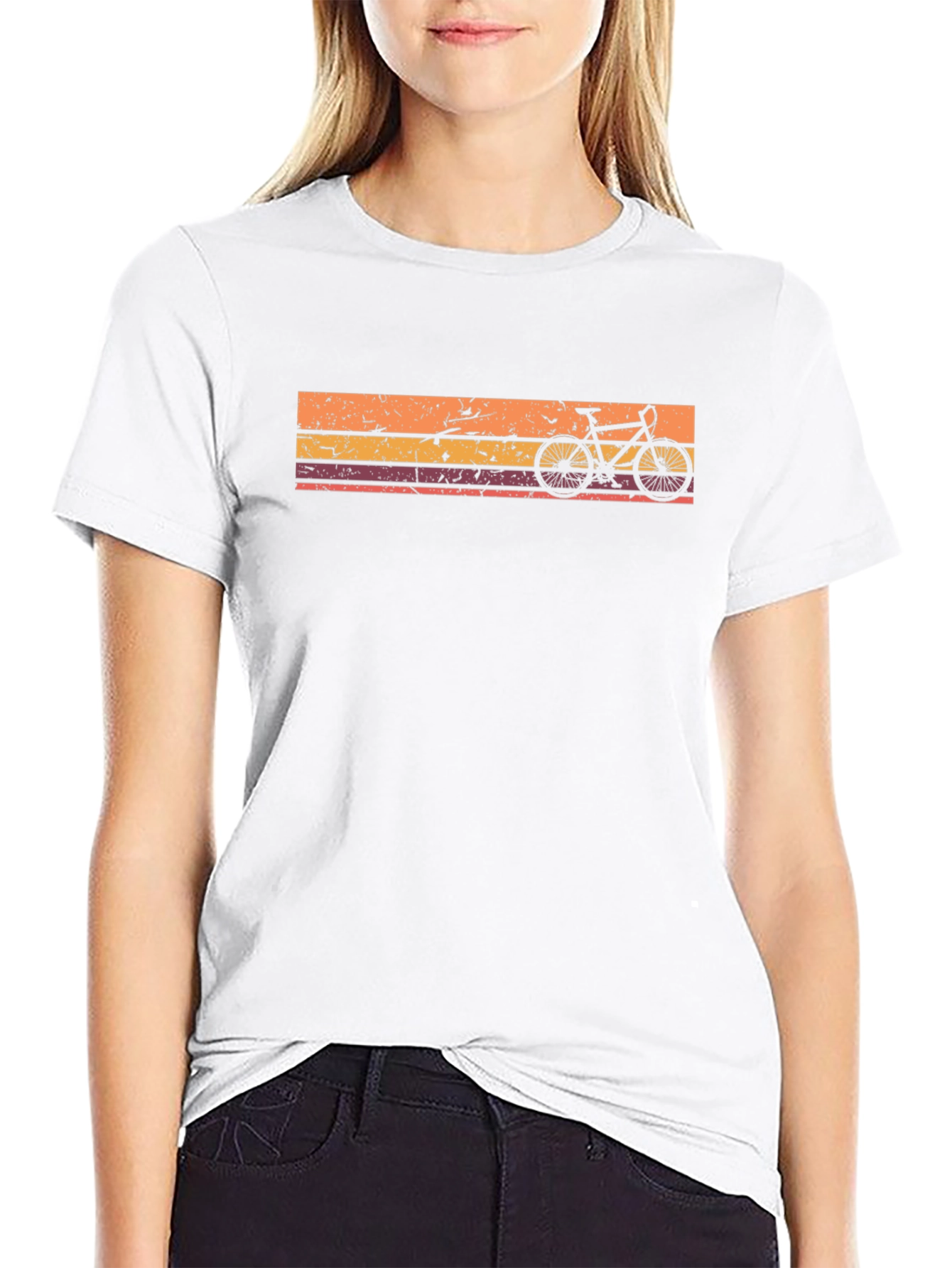Black Retro Bicycle Graphic Tee - Vintage Style Shirt view 9