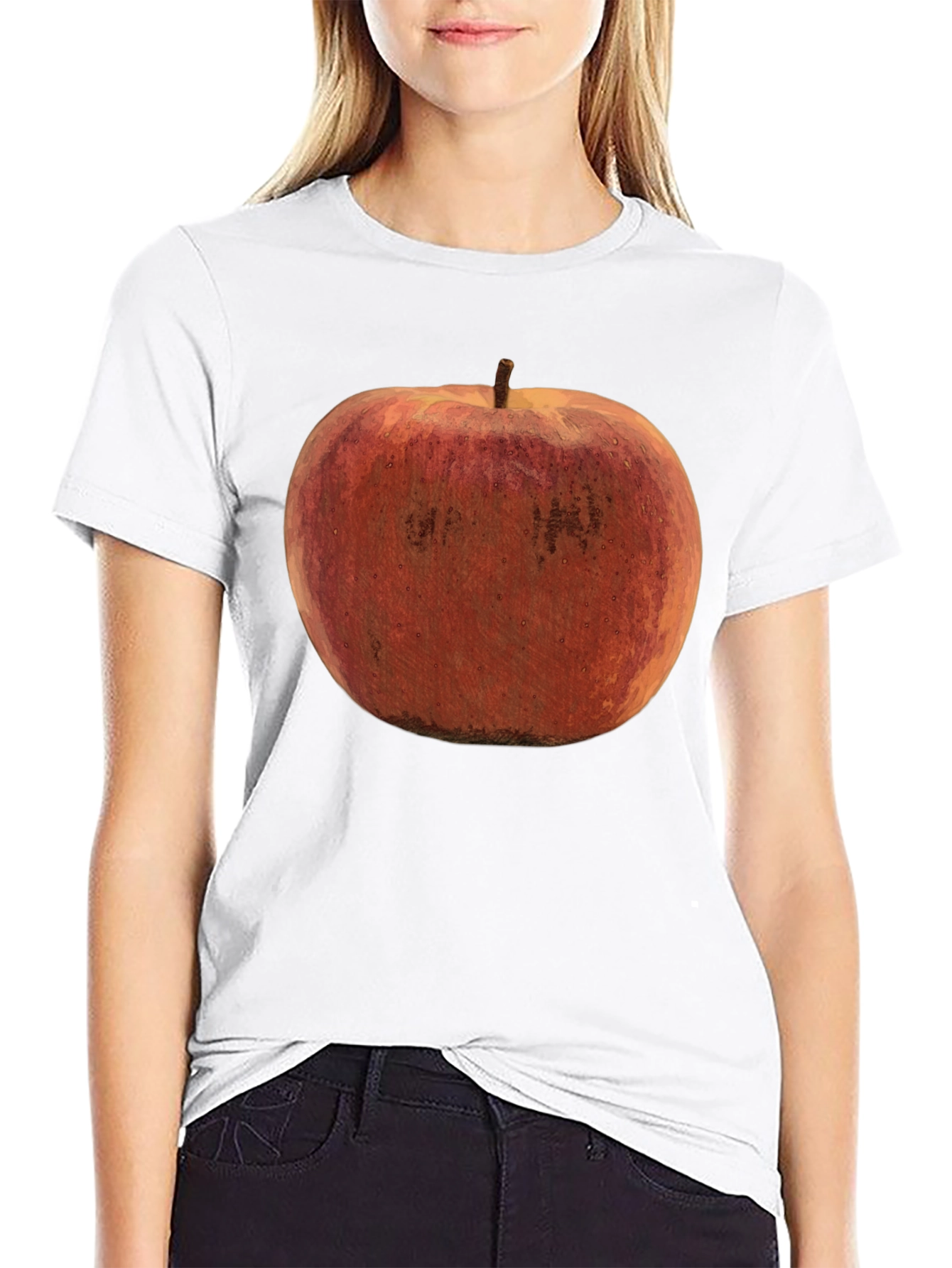 Black Apple Graphic Black T-Shirt view 9