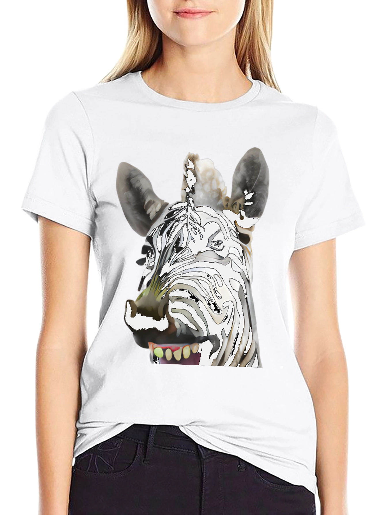 Black Zebra Graphic T-Shirt - Unique & Fun Design view 9