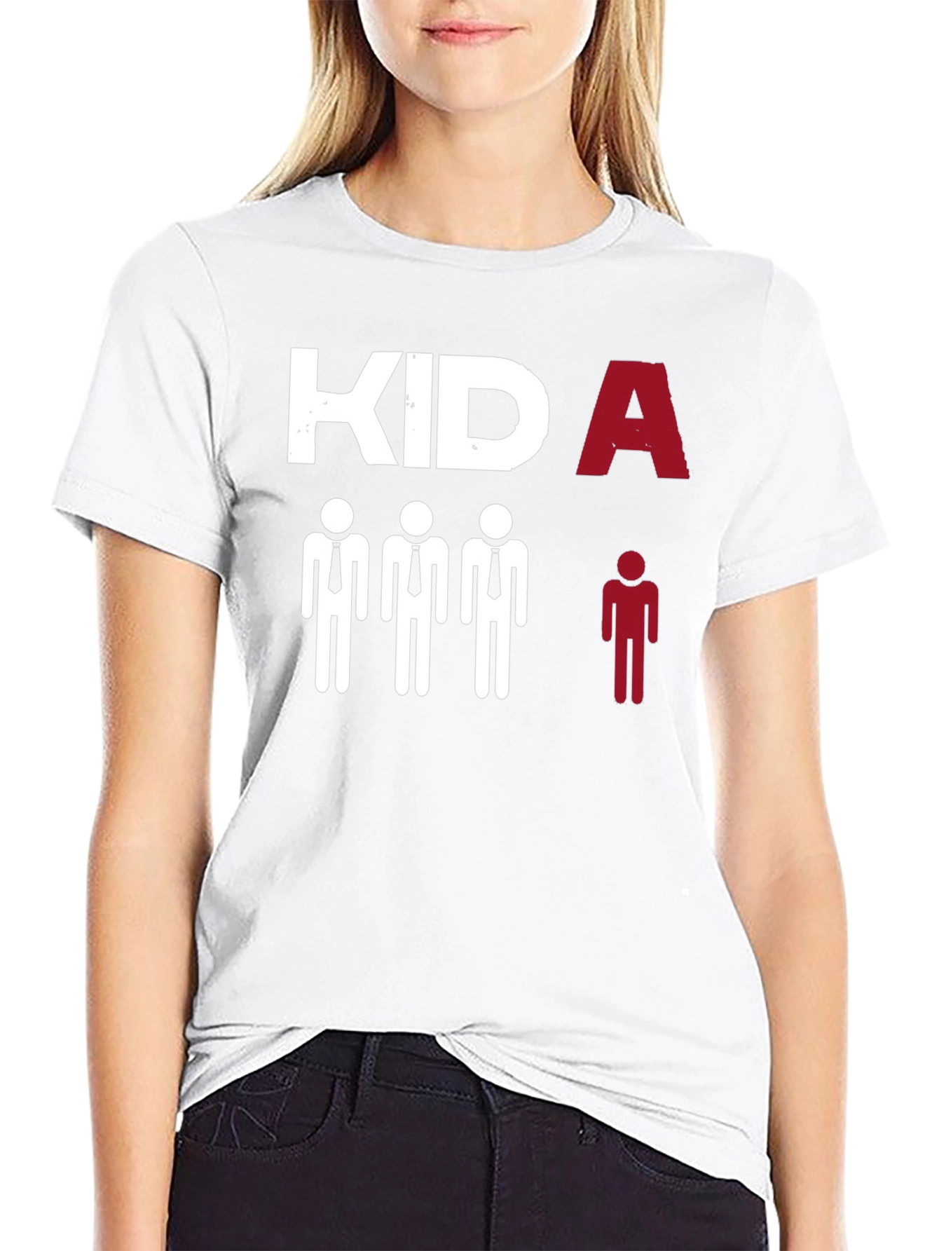 Black Kid A Graphic Tee - Unique Design, Black Cotton T-Shirt view 9