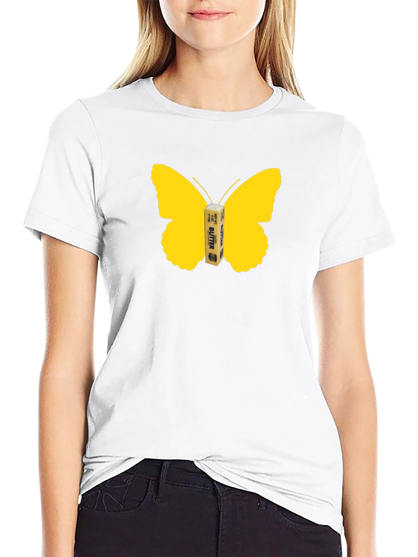Black Butterfly Butter Graphic Tee - Funny Food Shirt view 9