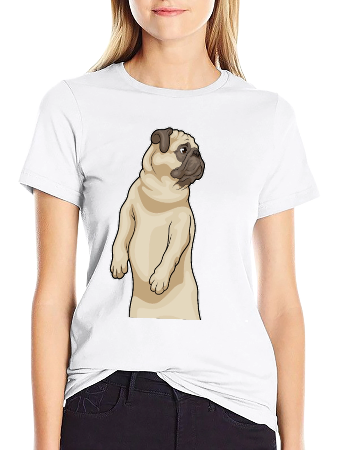 Black Pug Graphic Tee - Men's Black Short Sleeve Shirt view 9