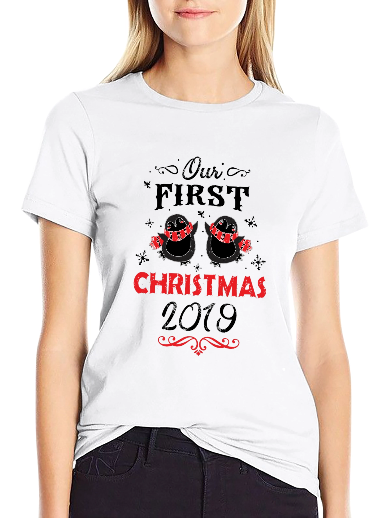 Our First Christmas 2019 Penguin Couple T-Shirt - 9