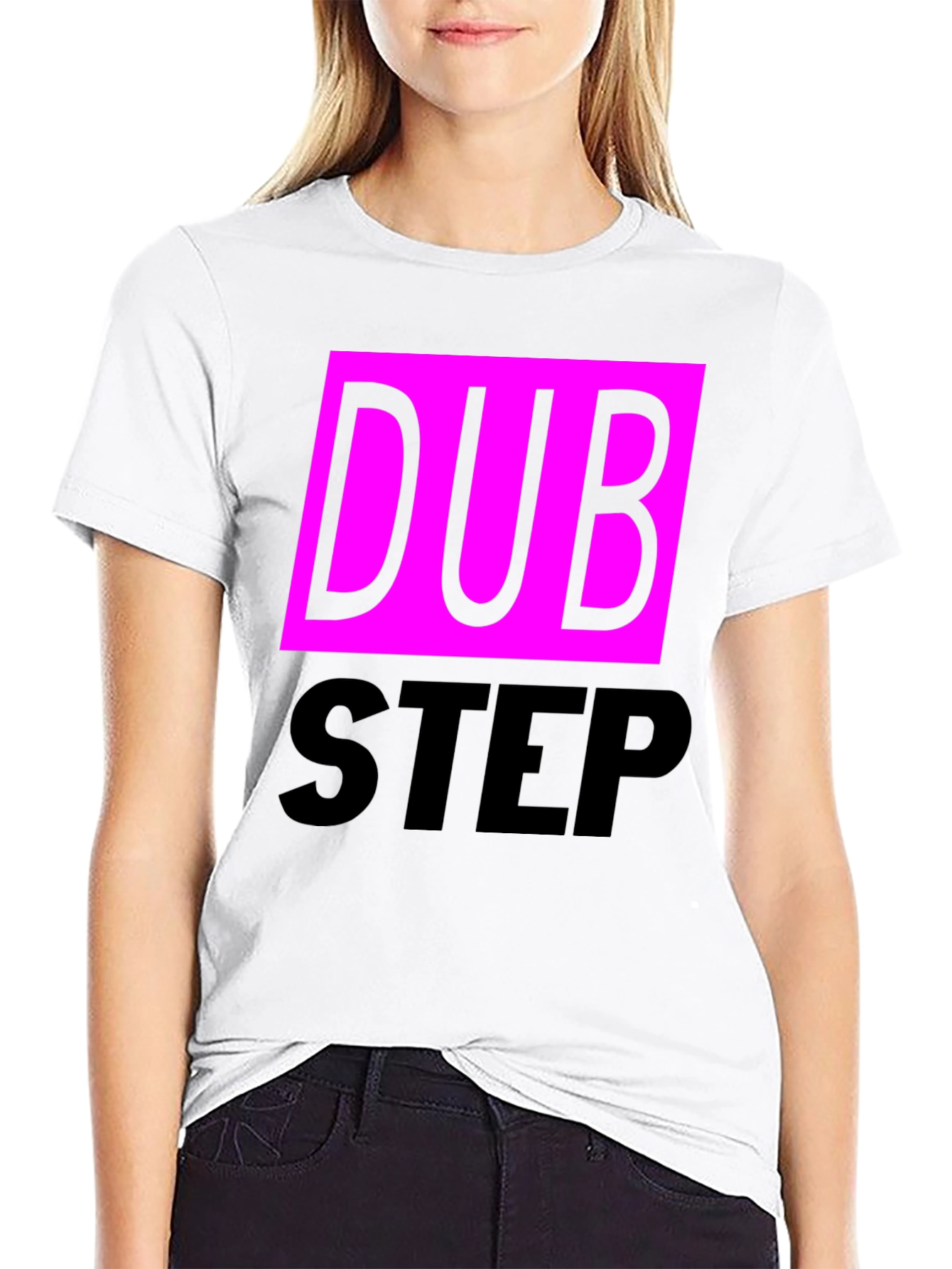 Black Dubstep Graphic Tee - Black Cotton Blend T-Shirt view 9