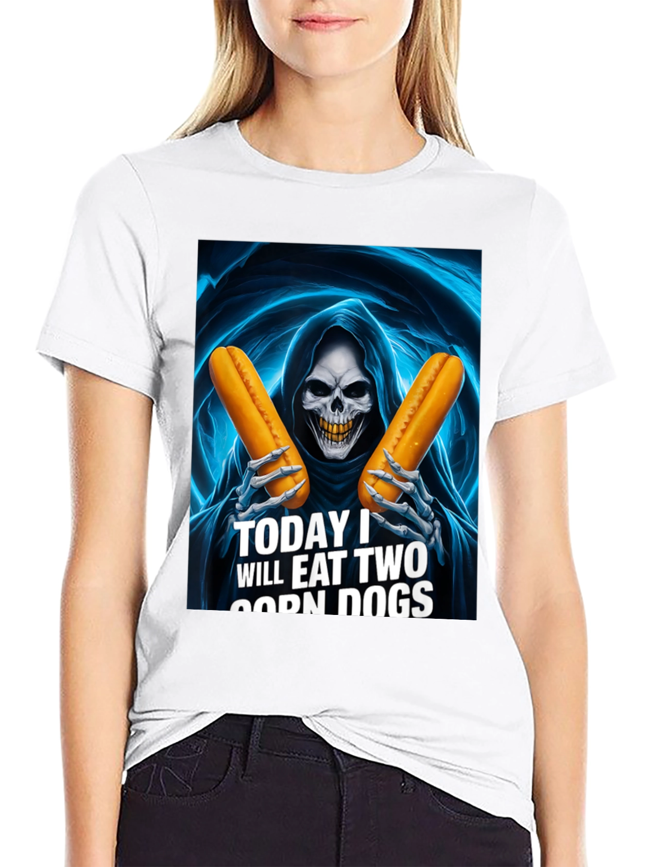 Black Corn Dog Reaper Graphic Tee view 9