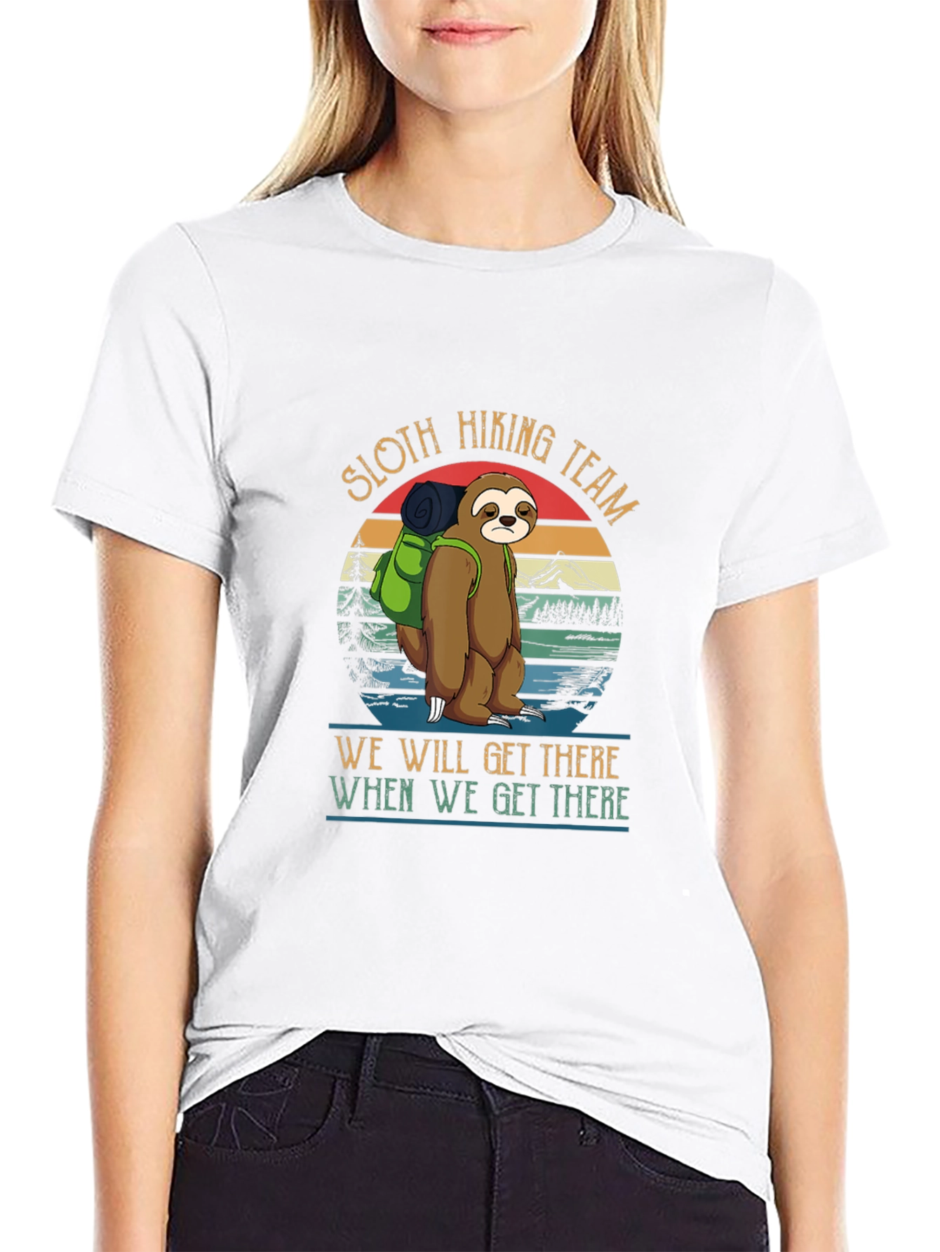 Black Sloth Hiking Team Graphic T-Shirt view 9
