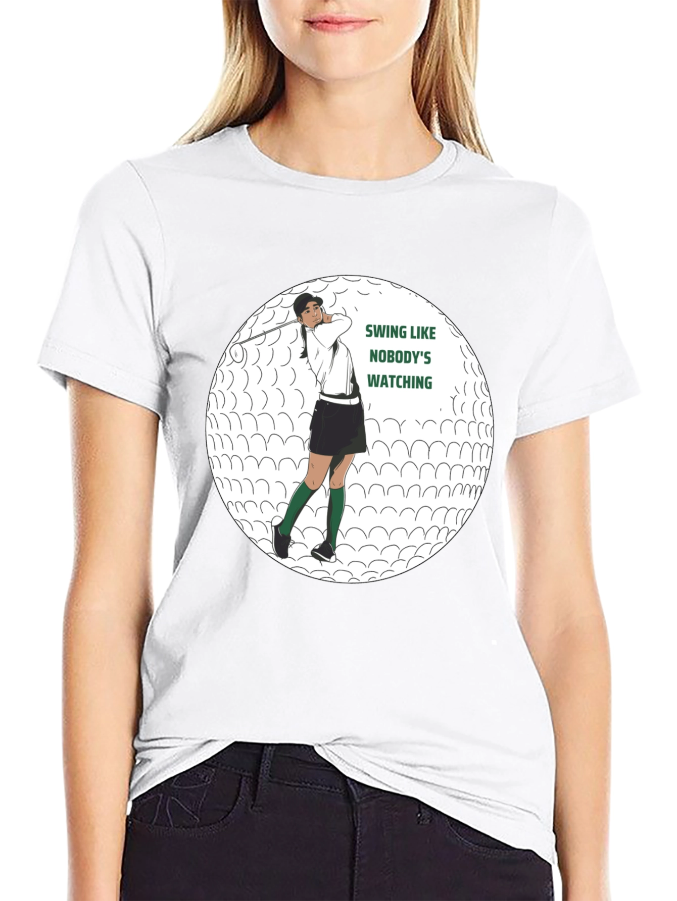 Black Golf Swing Graphic Tee - Funny Golfer Shirt view 9