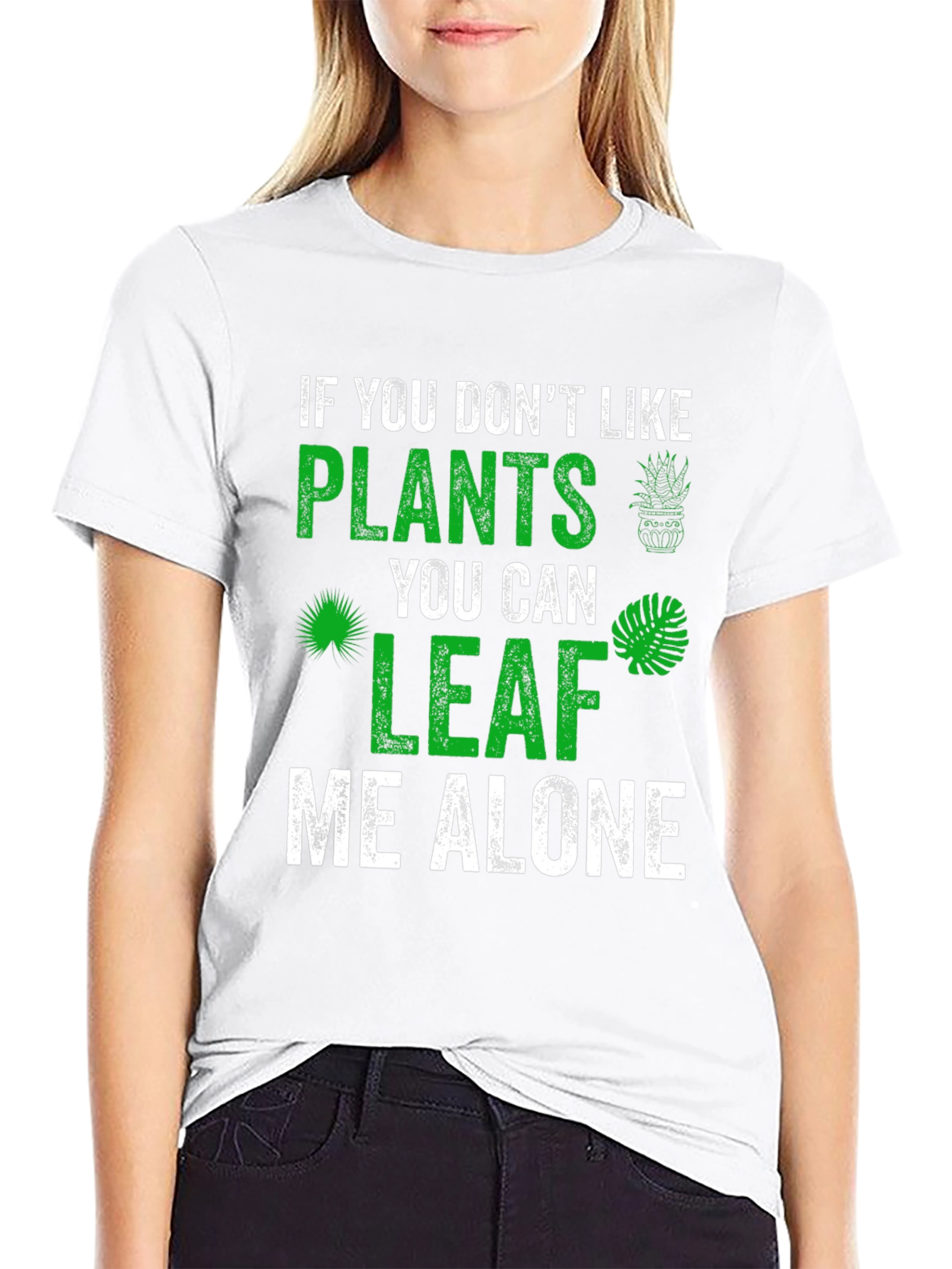 Black Plant Lover Graphic Tee - Leaf Me Alone view 9