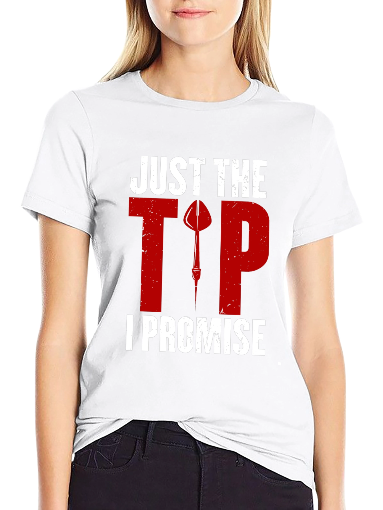 Black Just The Tip I Promise Dart T-Shirt view 9