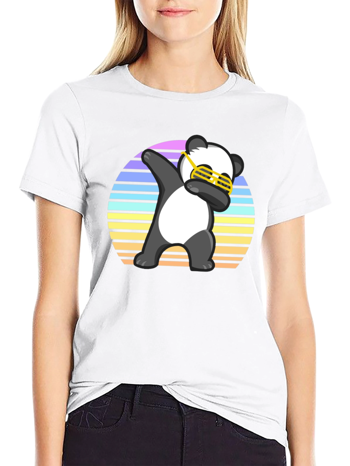 Black Dabbing Panda T-Shirt view 9