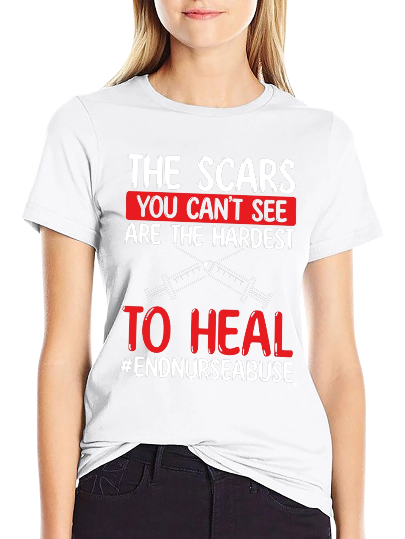 Black The Scars You Can't See T-Shirt - End Nurse Abuse view 9