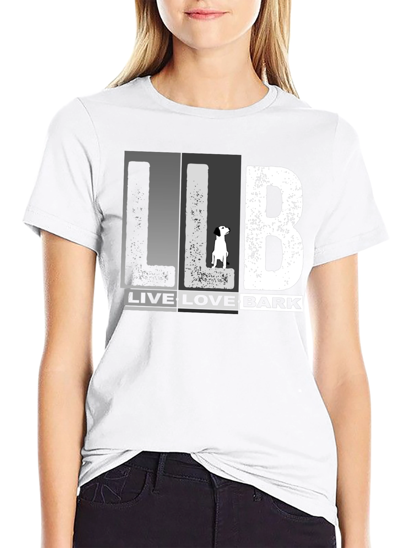 Black Live Love Bark Dog Graphic Tee - Black Cotton Blend view 9