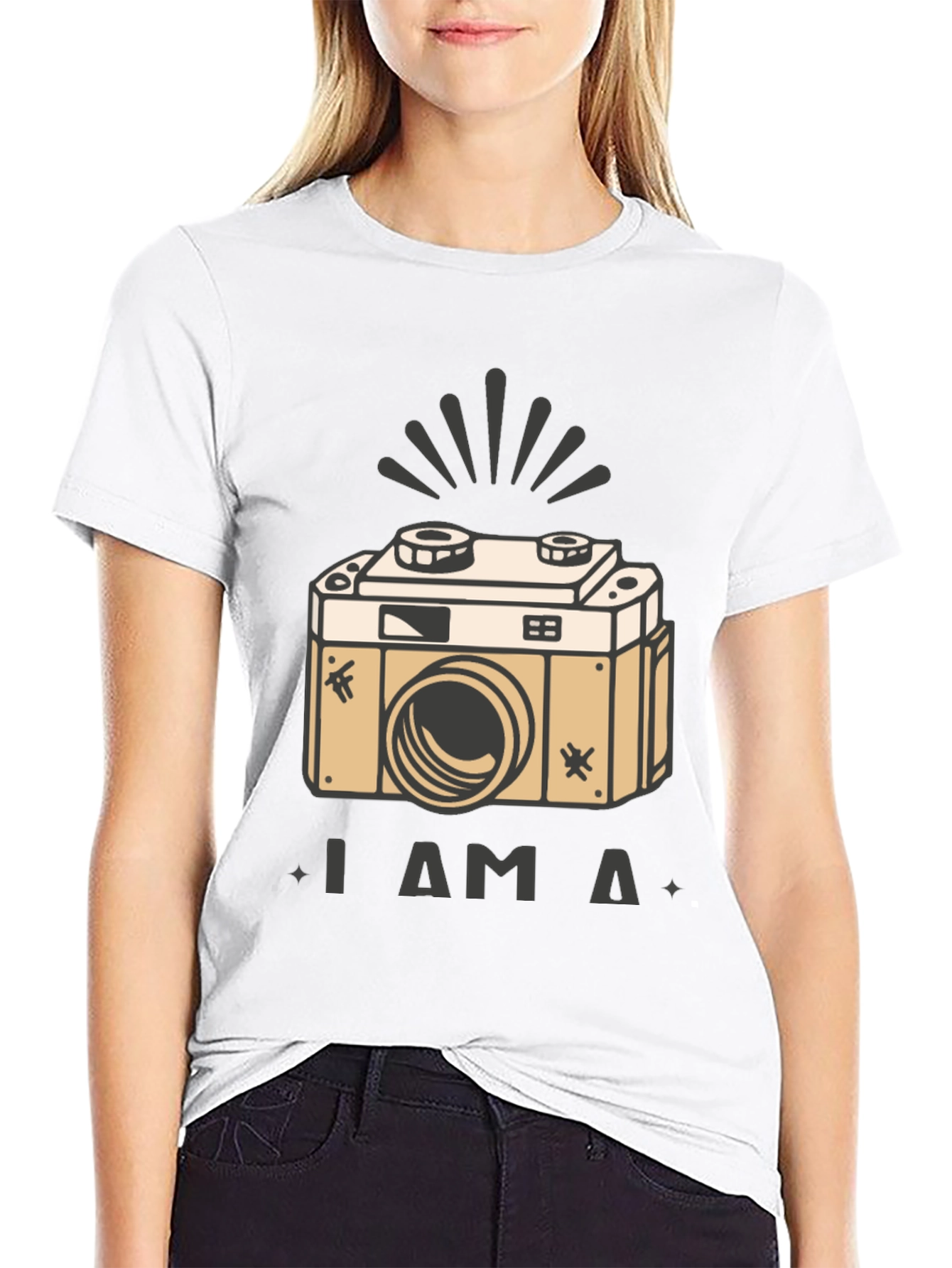 Black Vintage Camera T-Shirt - "I am a Camera" view 9