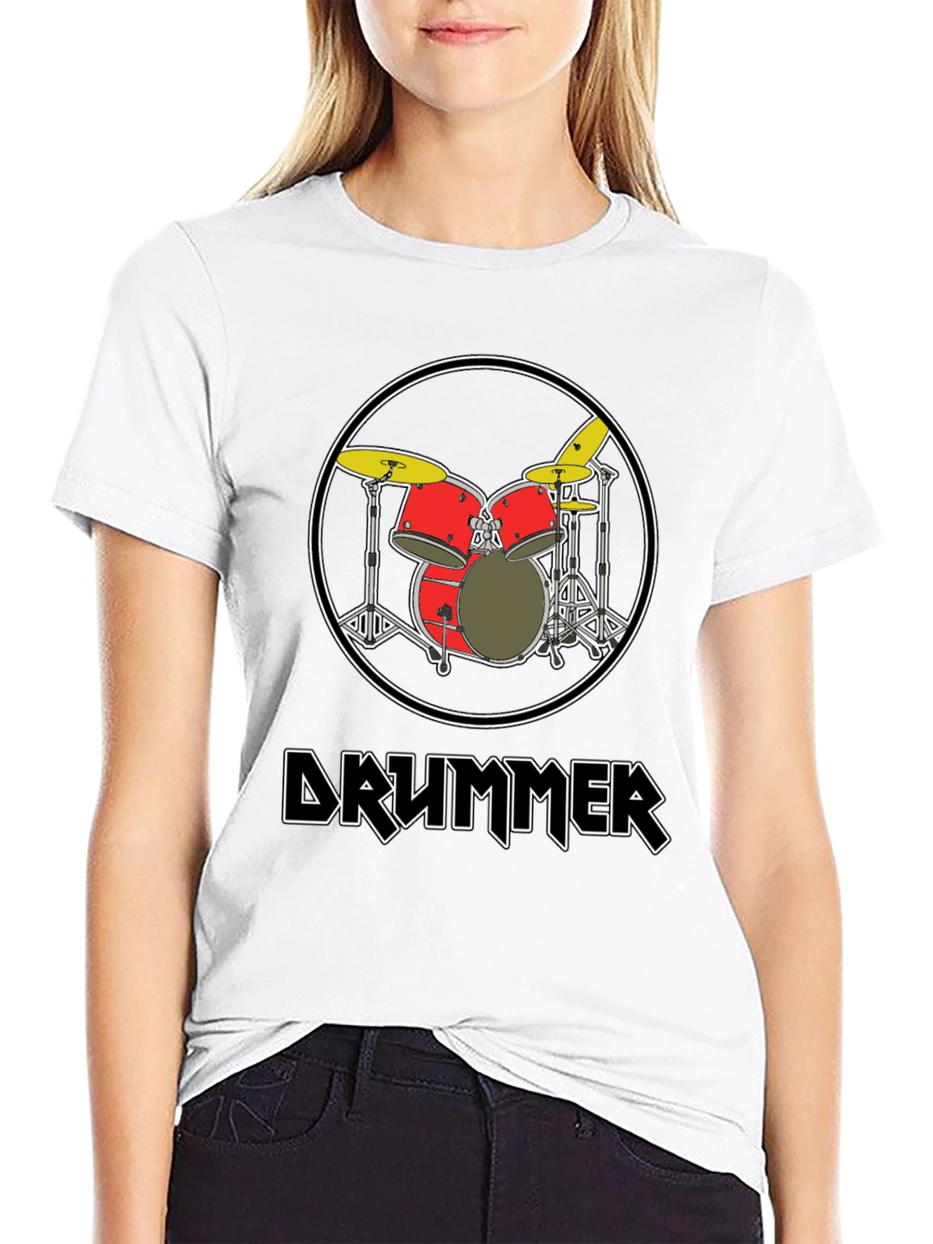 Black Drummer T-Shirt - Music Lover Tee view 9