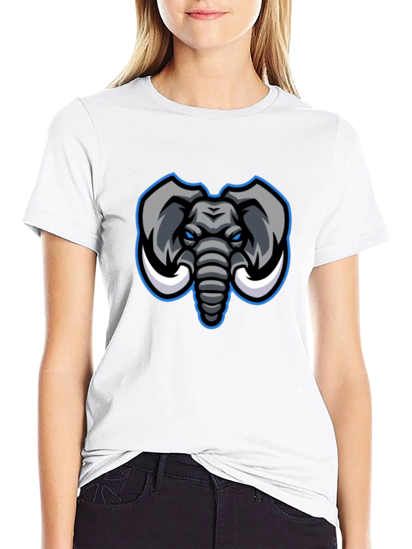 Black Elephant Graphic Black T-Shirt view 9
