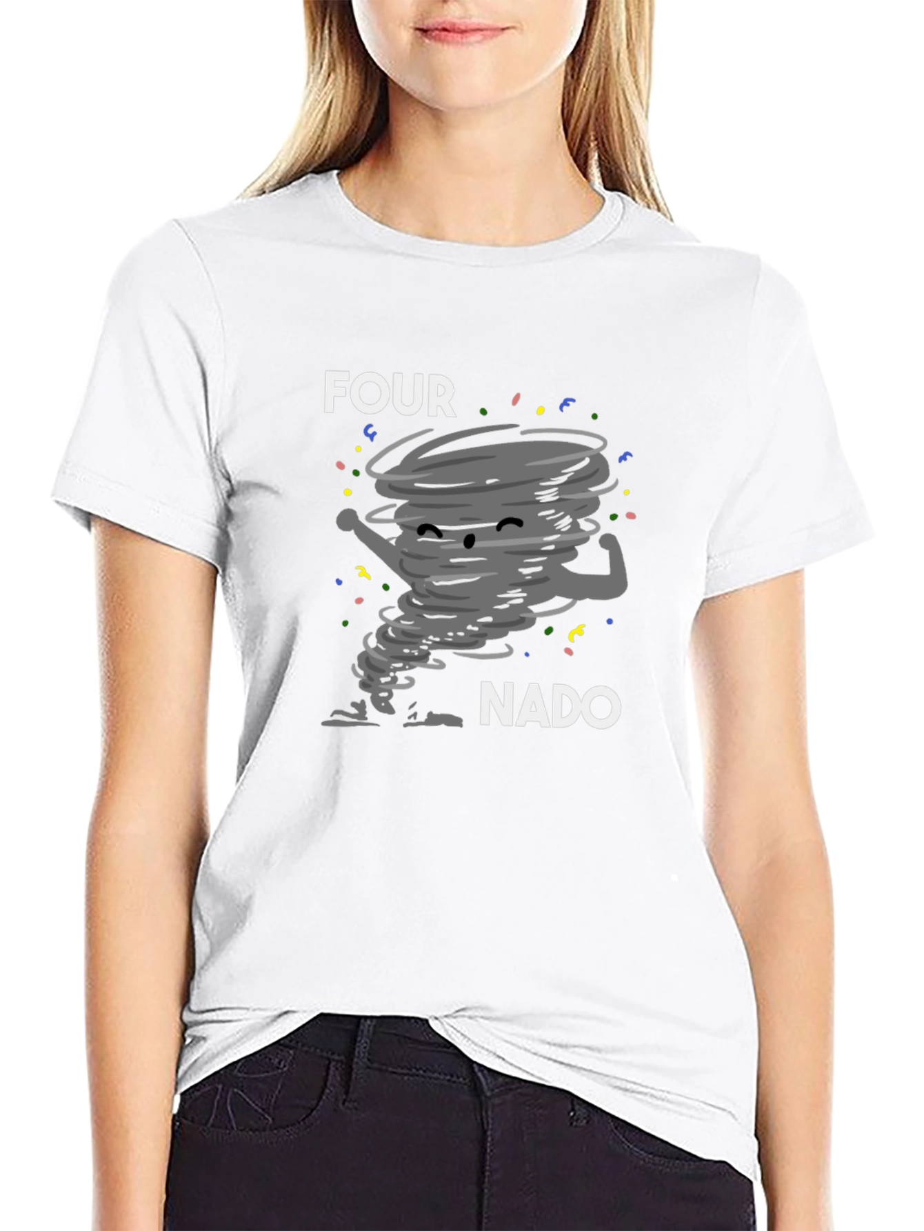Black Fournado Graphic Tee - Fun & Stylish Black T-Shirt view 9