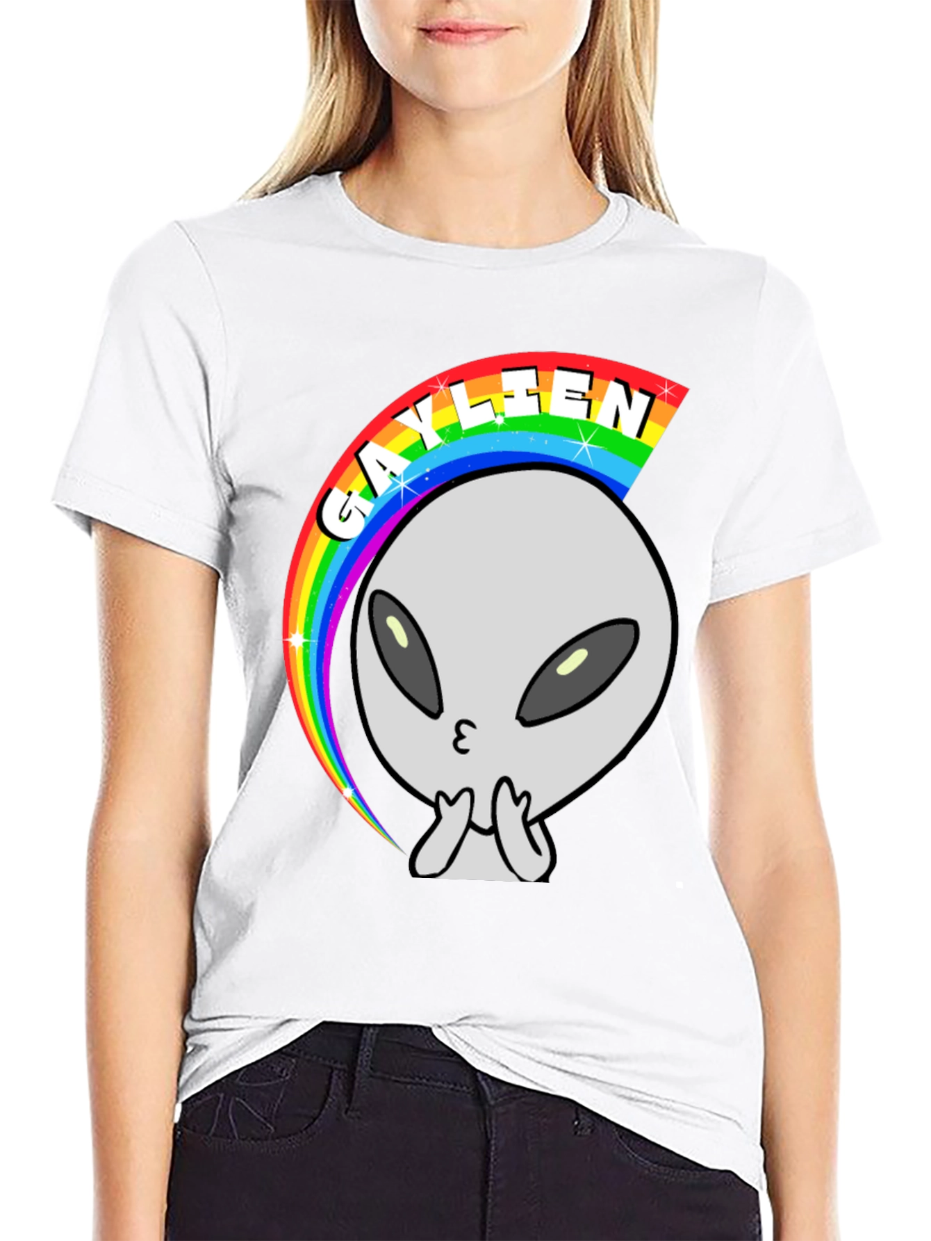 Black Gaylien Rainbow T-Shirt - Black view 9