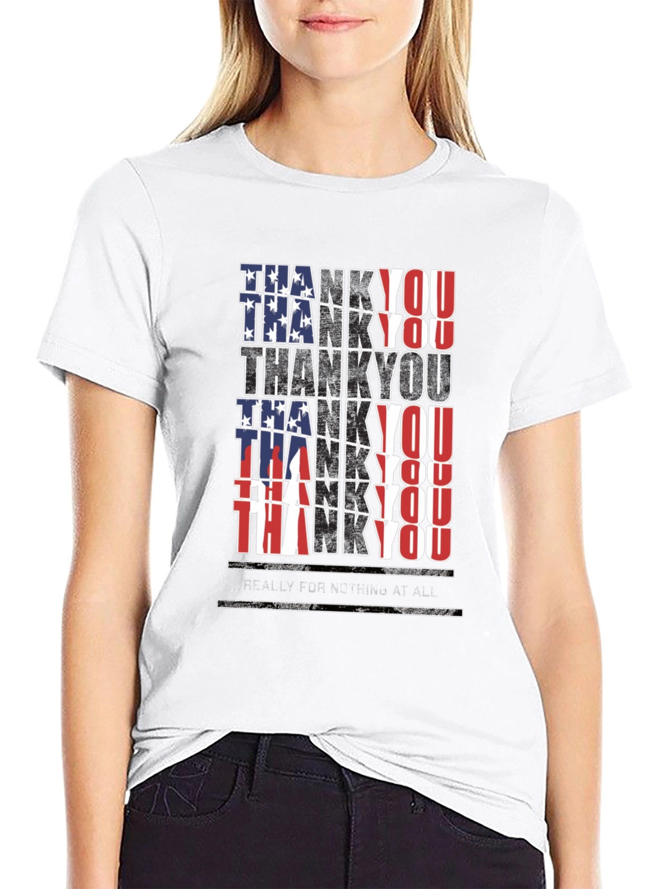 Black Patriotic Thank You T-Shirt - Men's Black Tee view 9