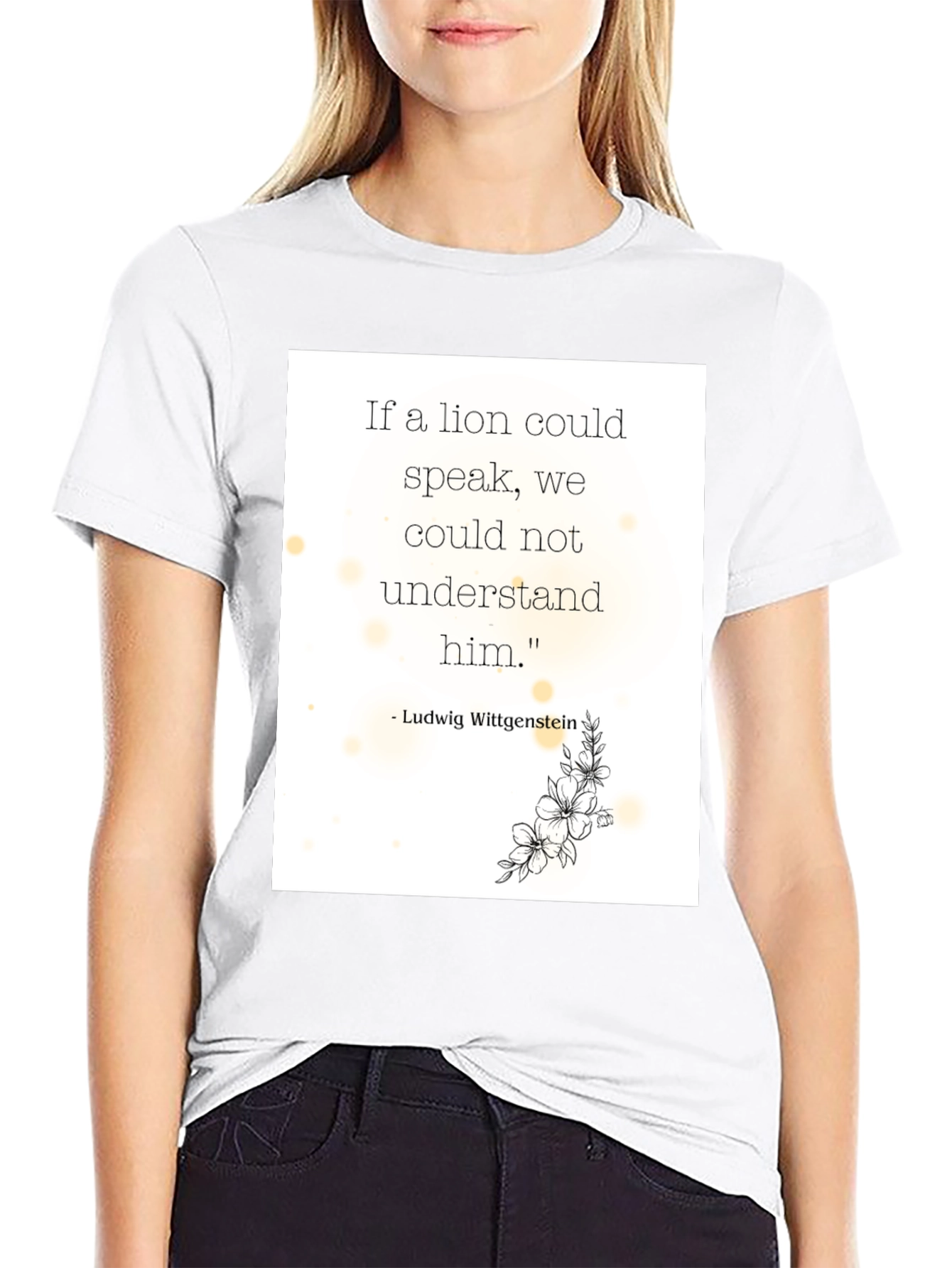 Black Philosophical Lion Quote T-Shirt view 9