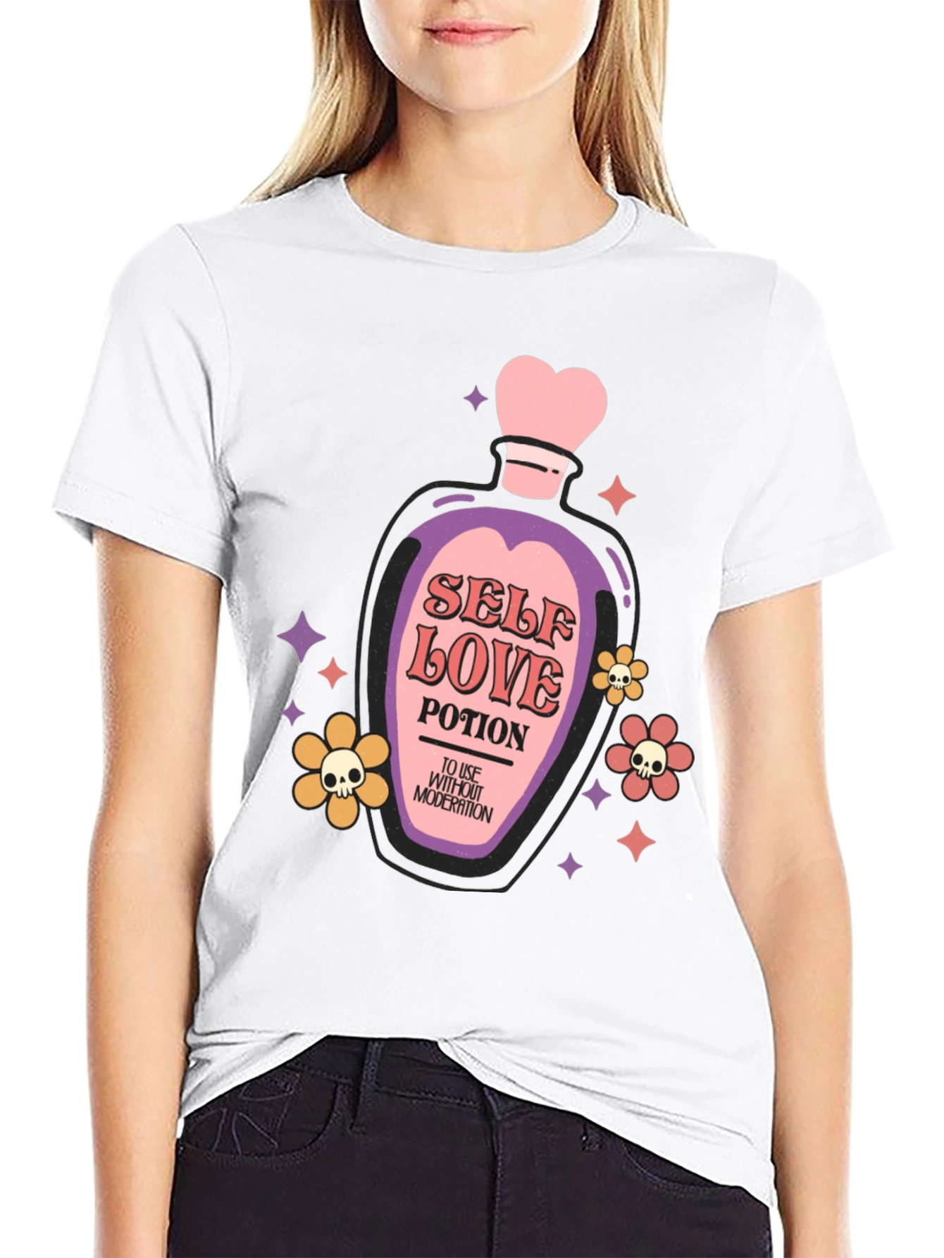 Black Self Love Potion Graphic T-Shirt view 9
